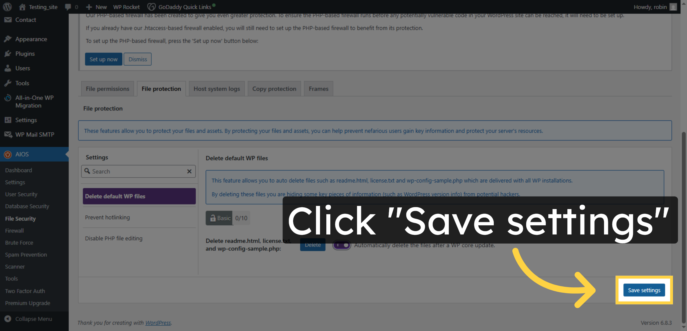 Save File Protection Settings