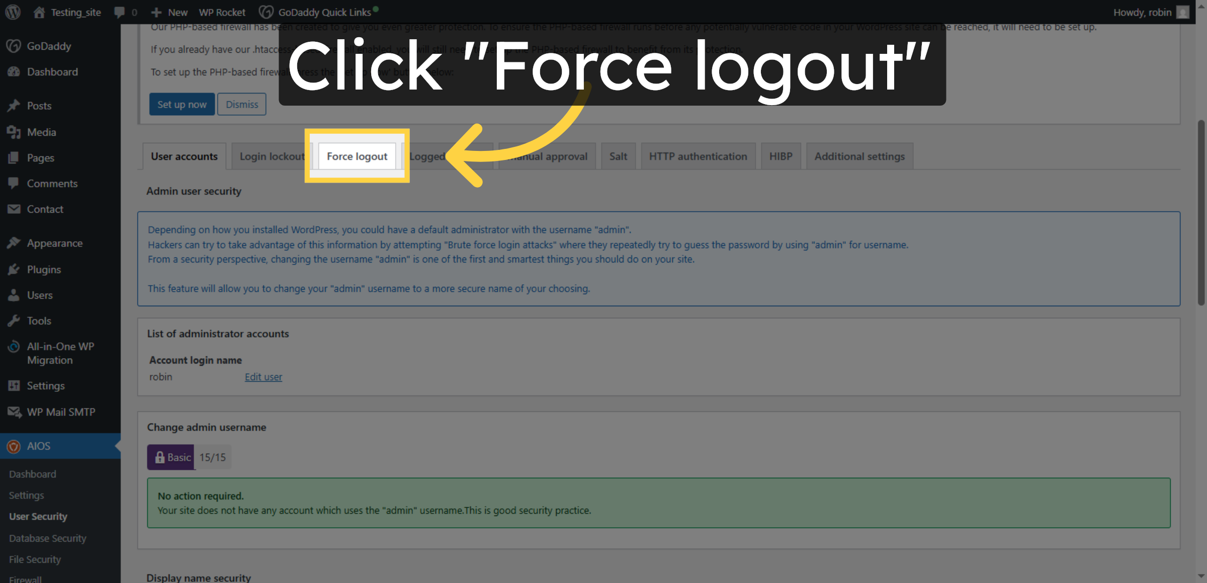 Force User Logout