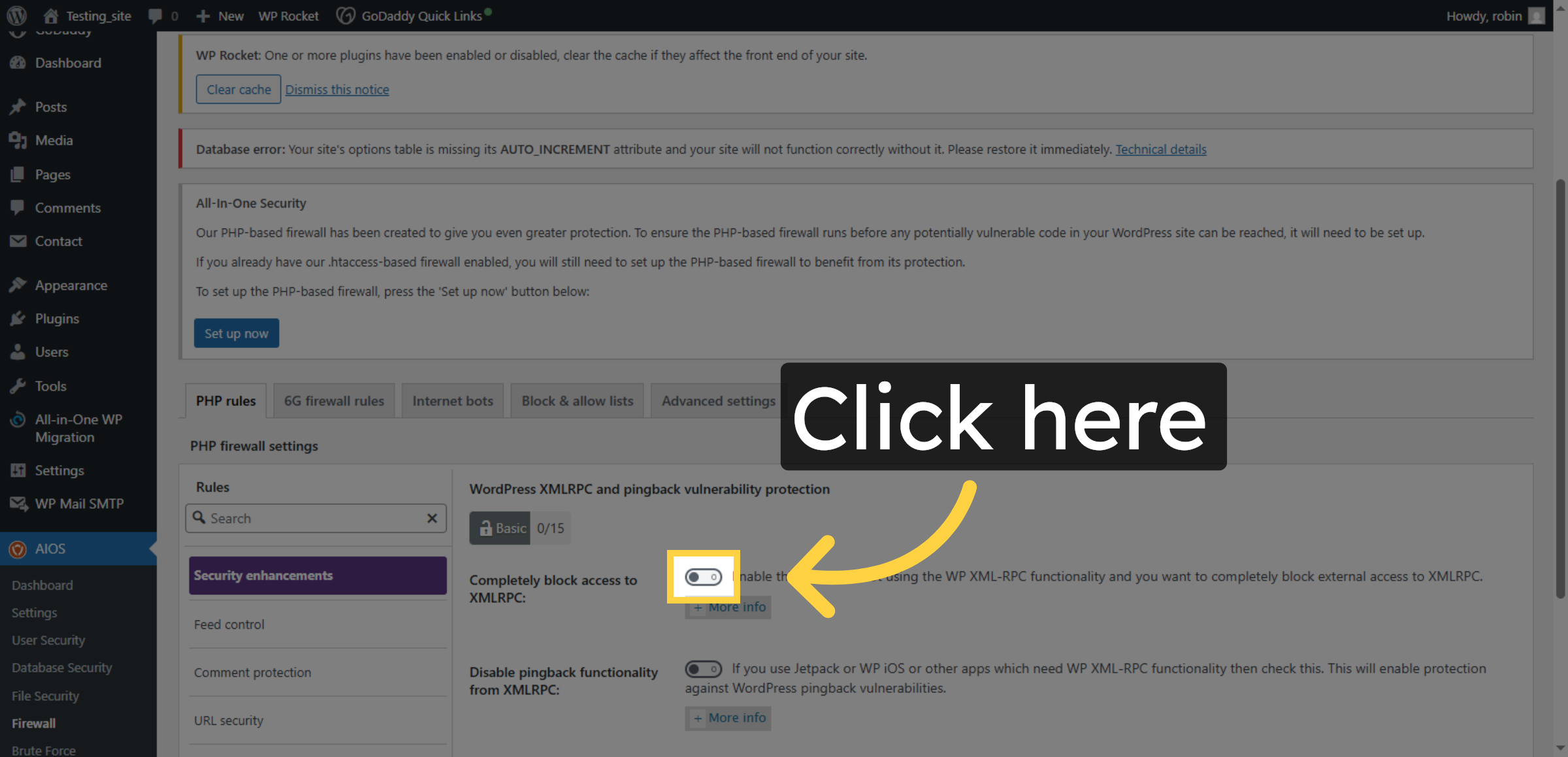 Enable Firewall Protection