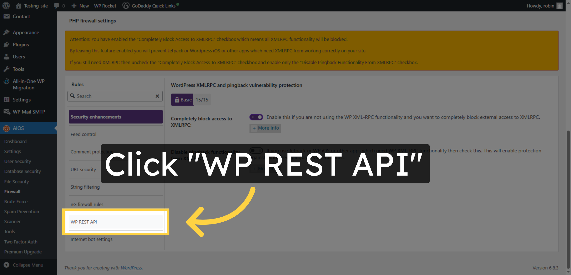 Access WP REST API Settings
