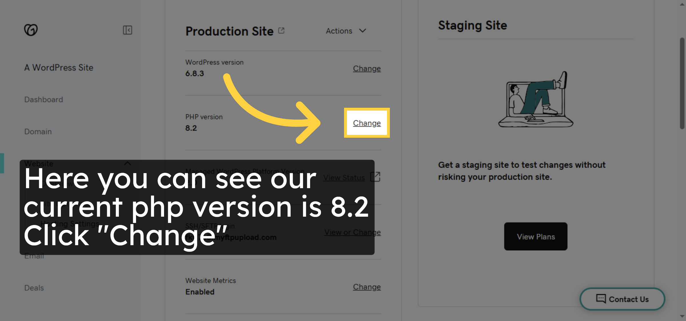 Initiate PHP Version Change