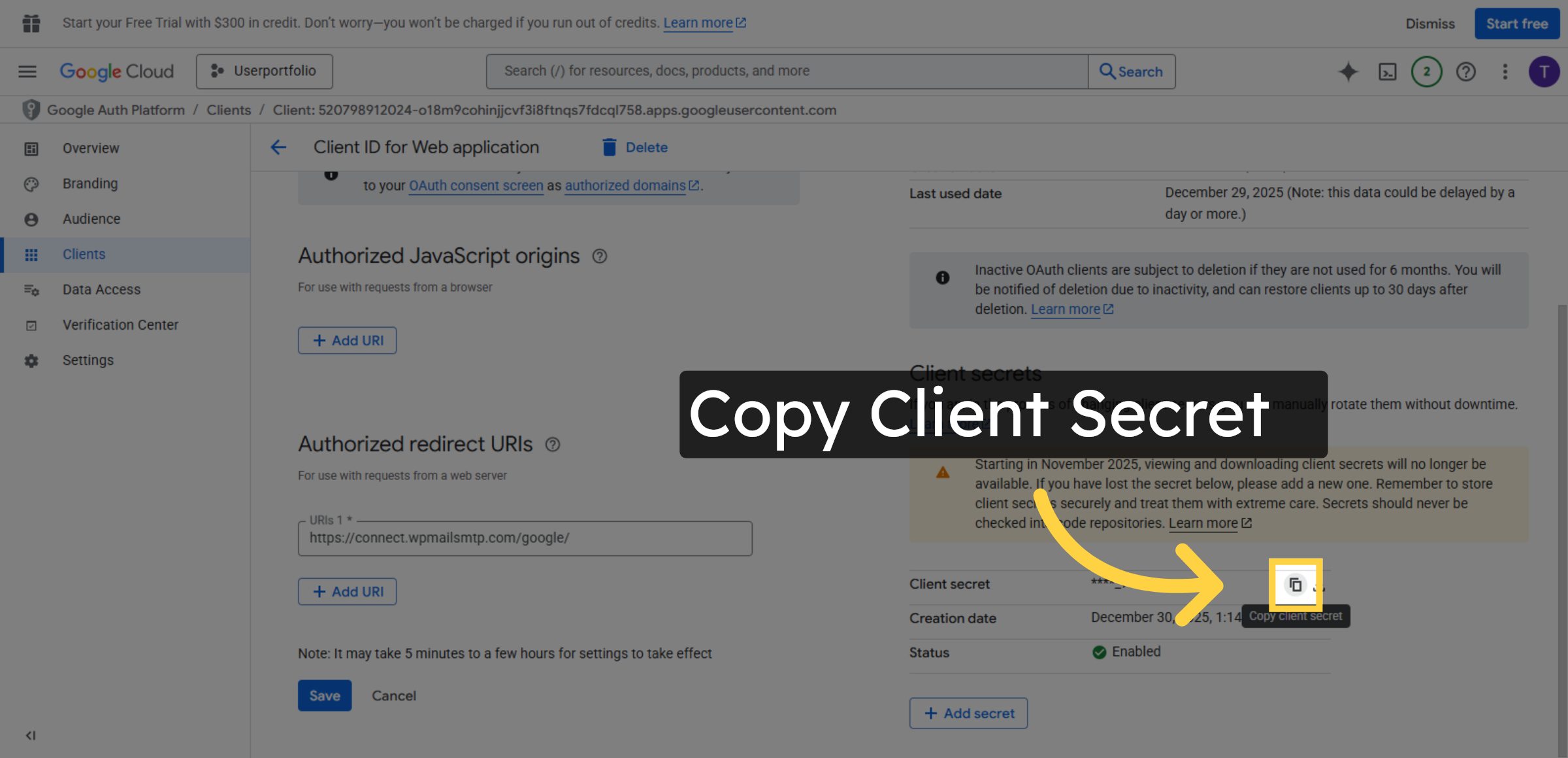 Click Indicated Area