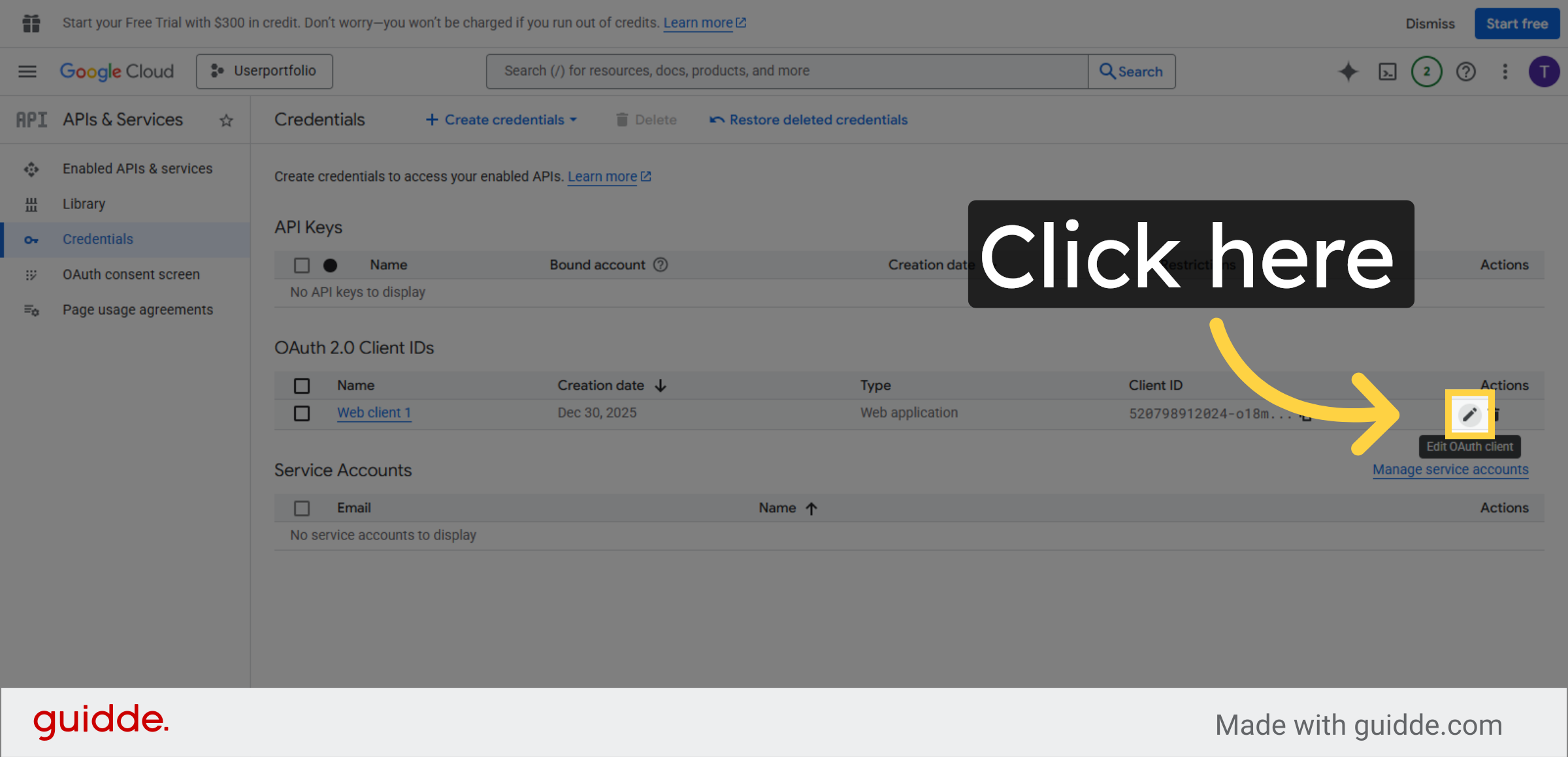 Click Indicated Area