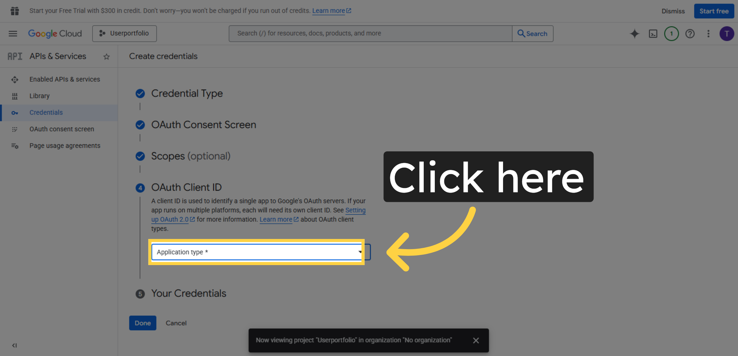 Click Indicated Area