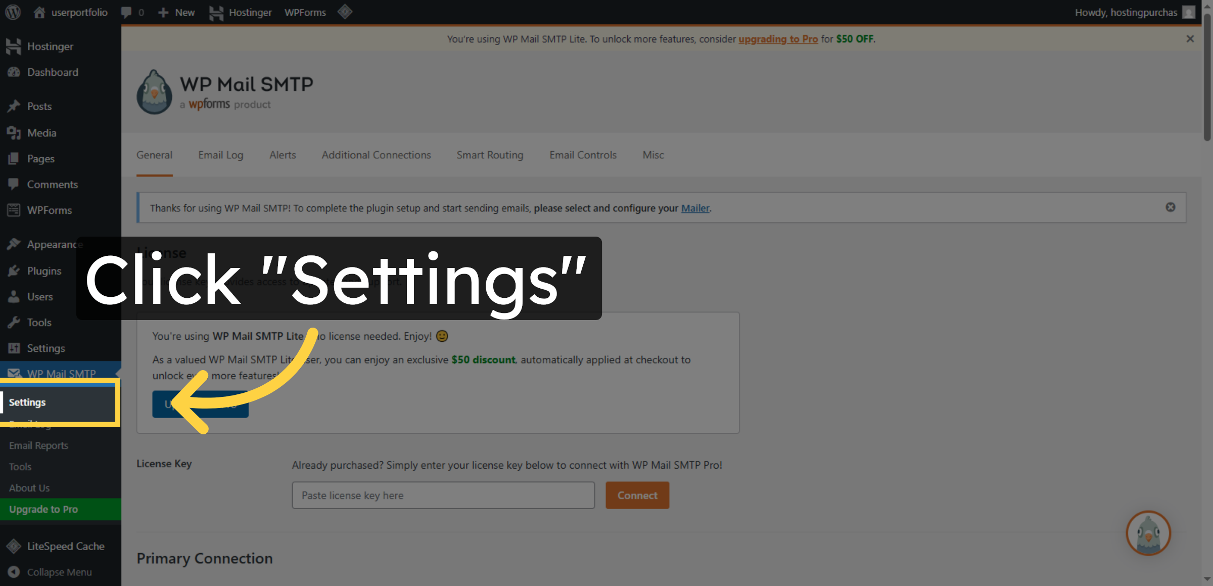 Open General Settings