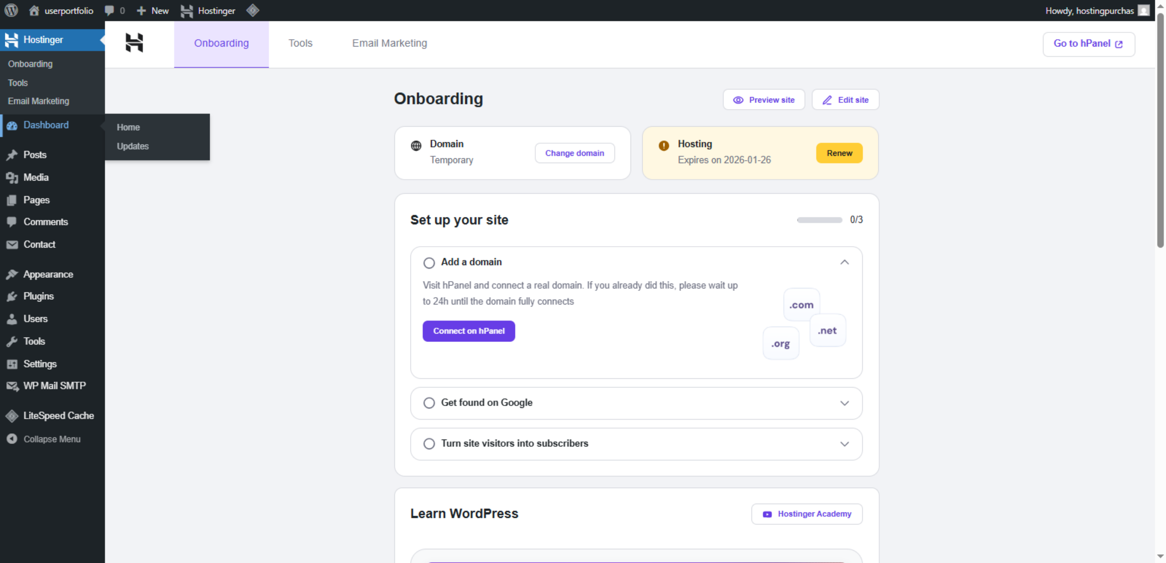 Switch to Specific WordPress Site