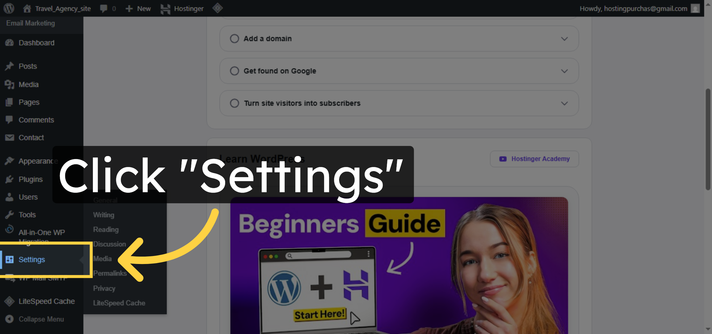 Open Settings Menu