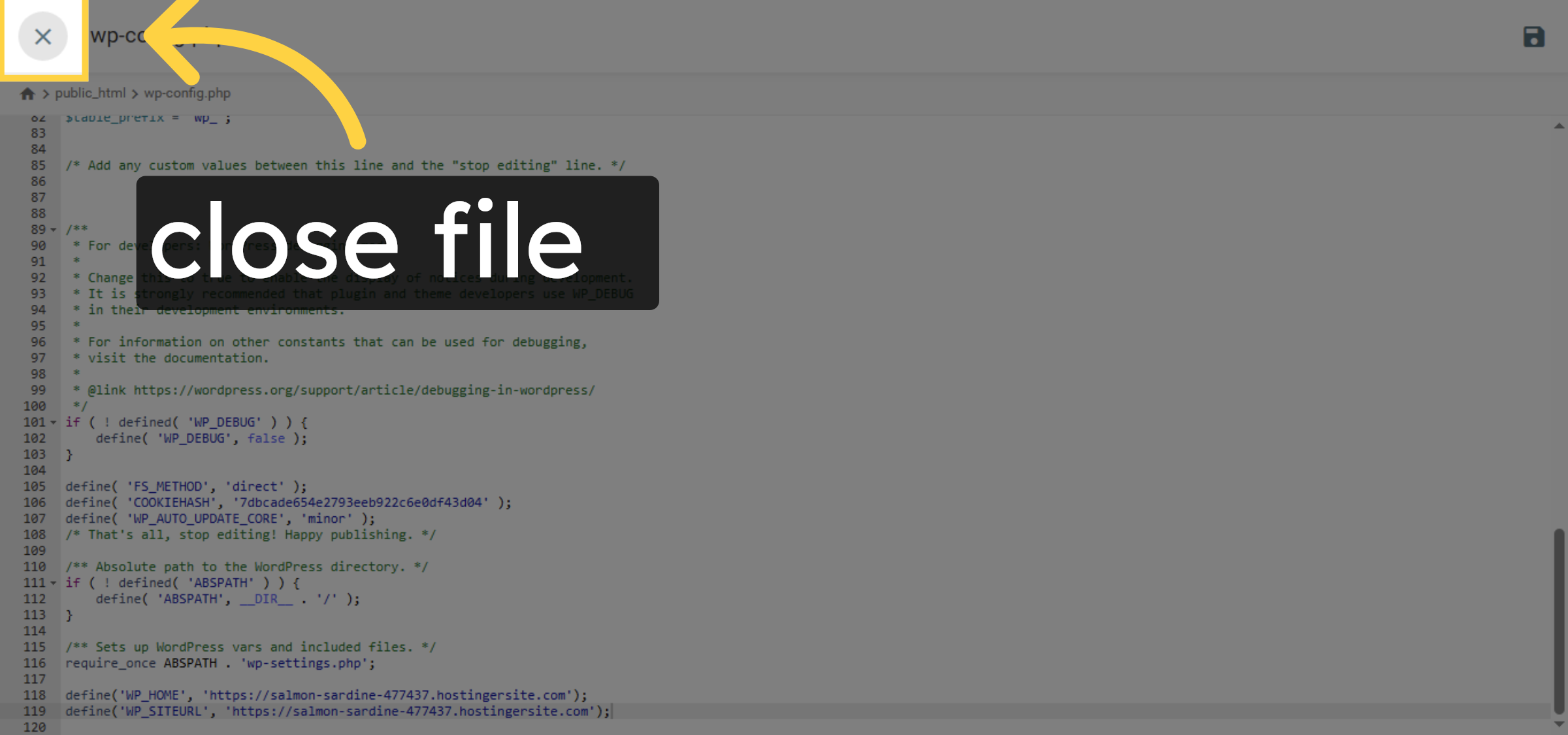 Save wp-config.php Changes