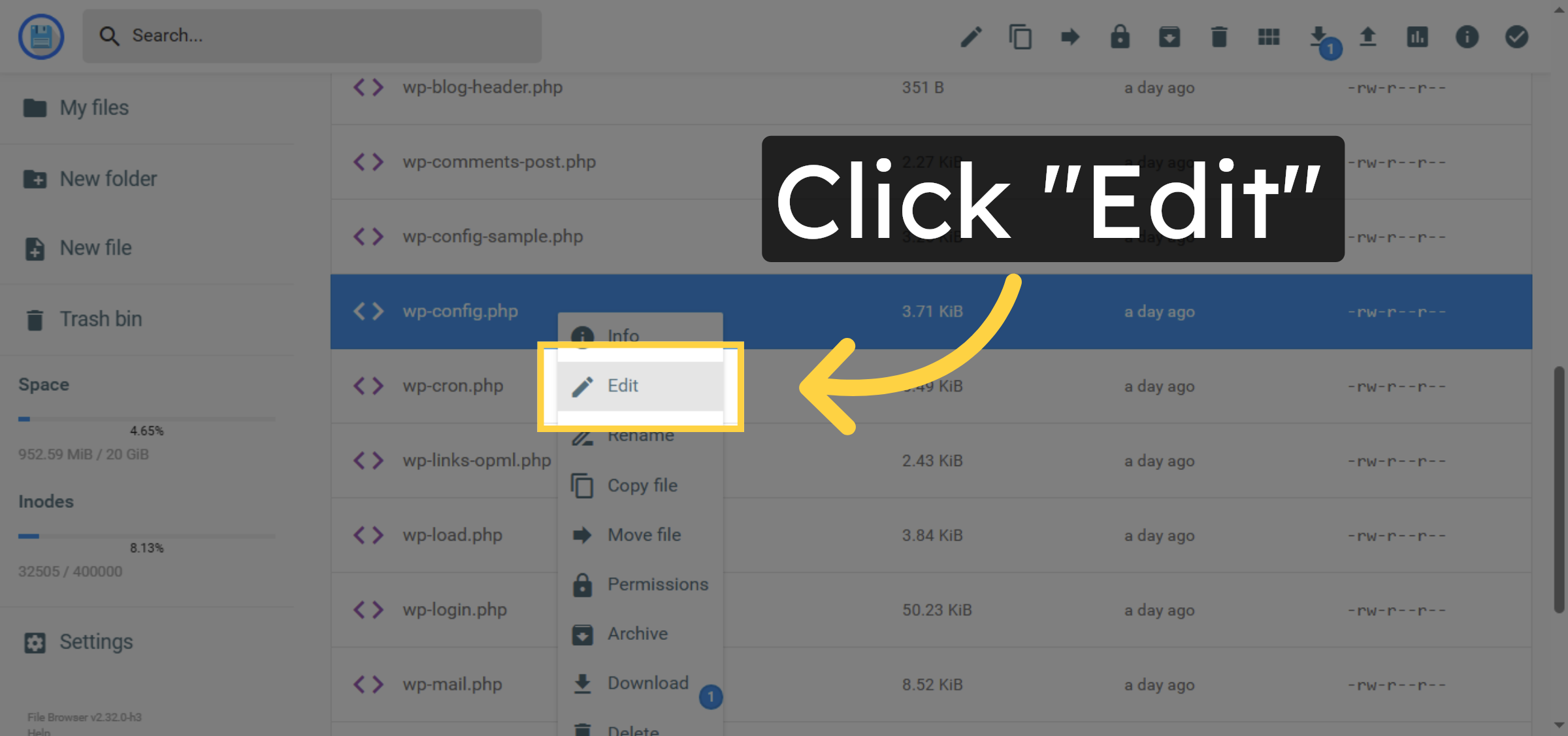 Edit wp-config.php File