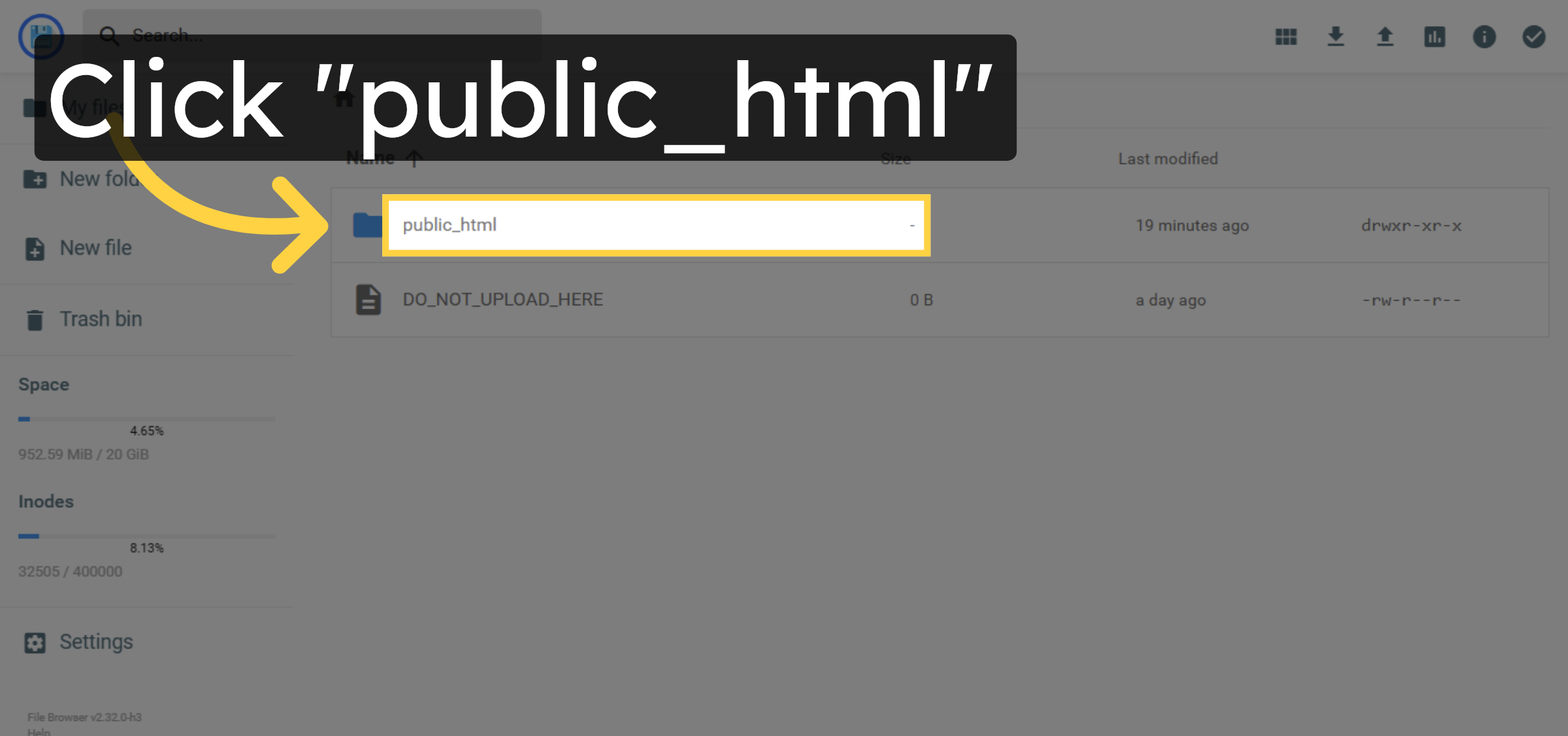 Open Public HTML Folder