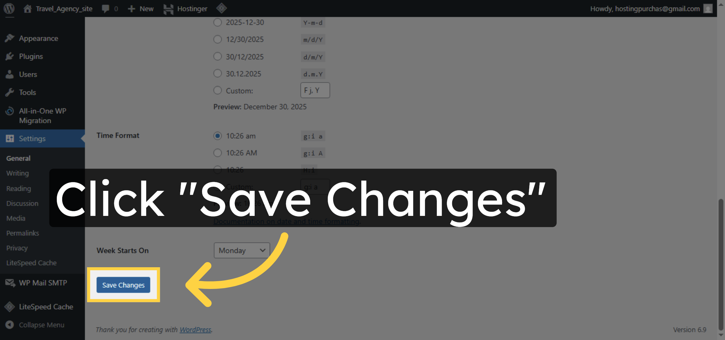 Save General Settings
