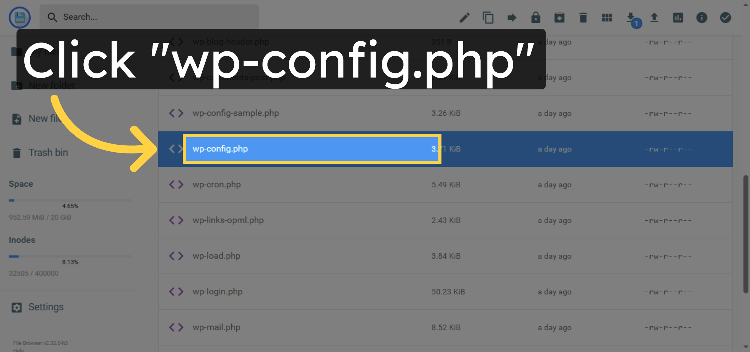 Open wp-config.php File