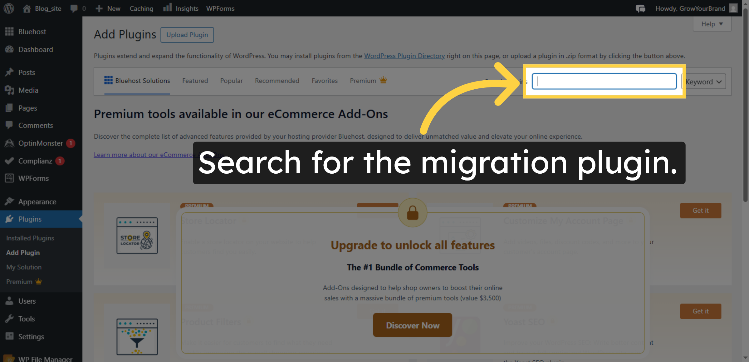 Search for Migration Plugin