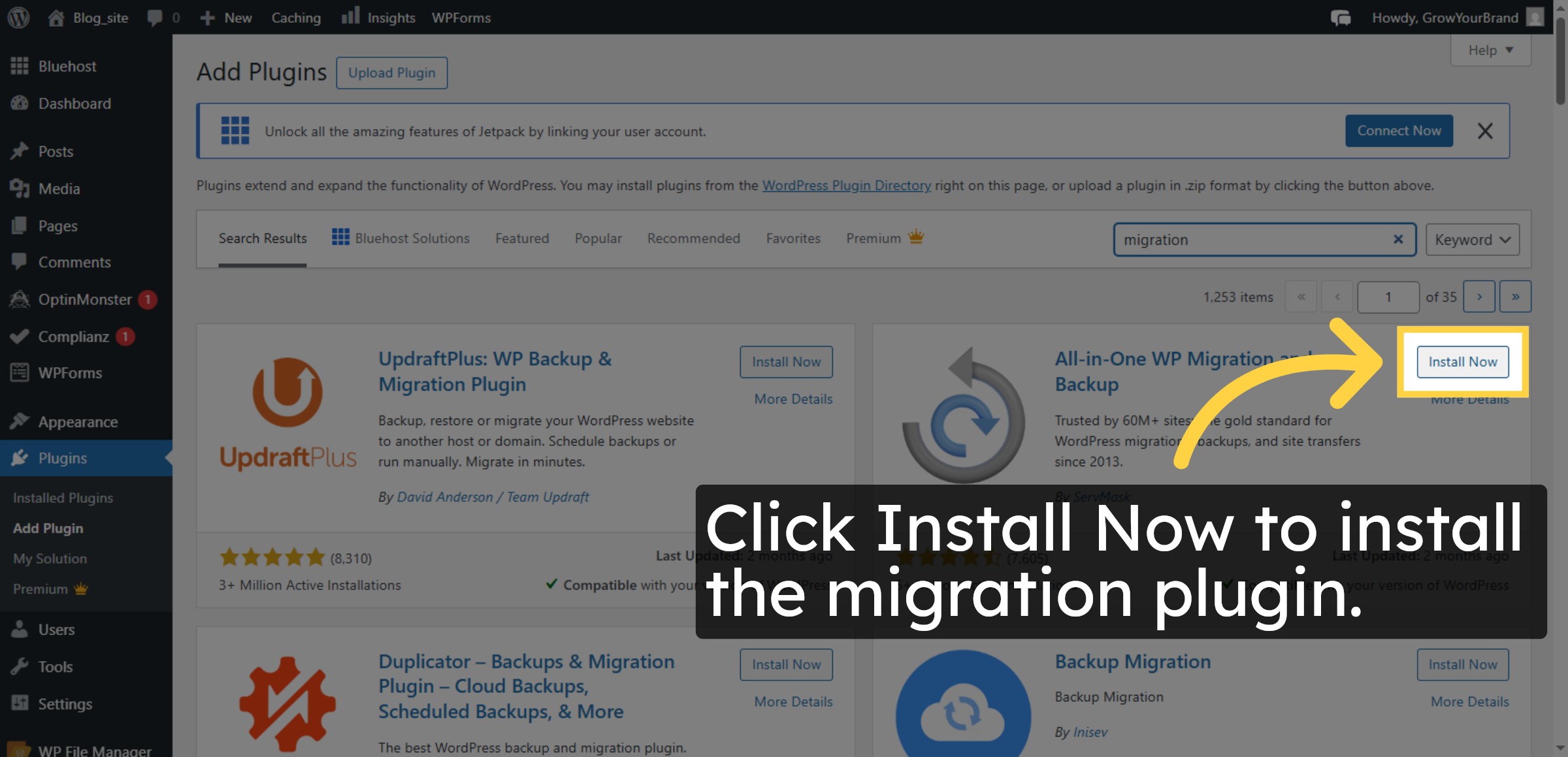 Install Migration Plugin