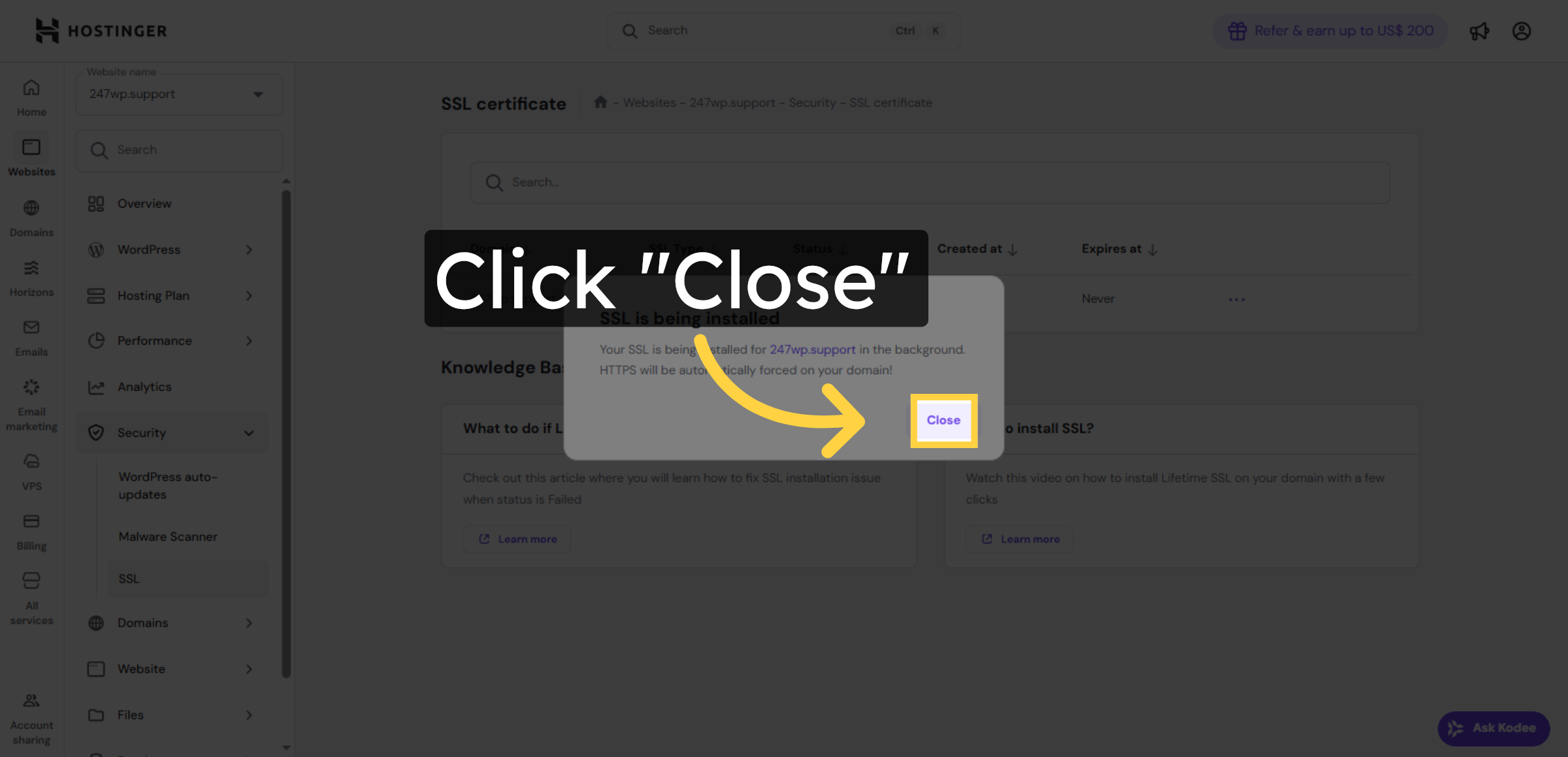 Close Installation Window