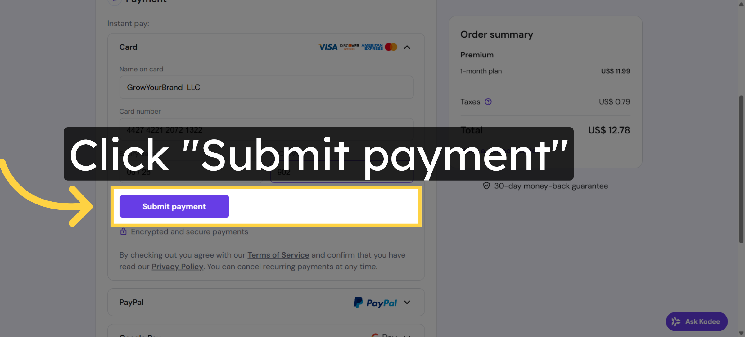 Submit Payment