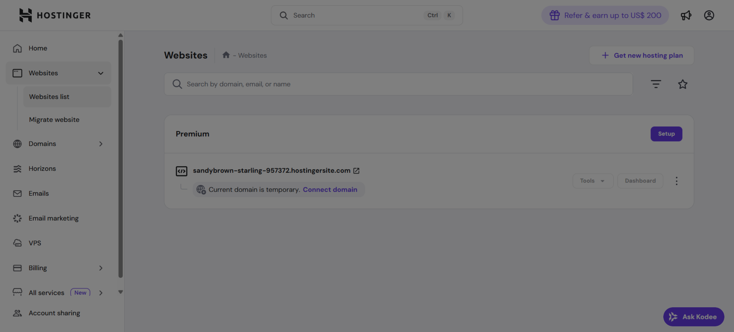 View Website Details