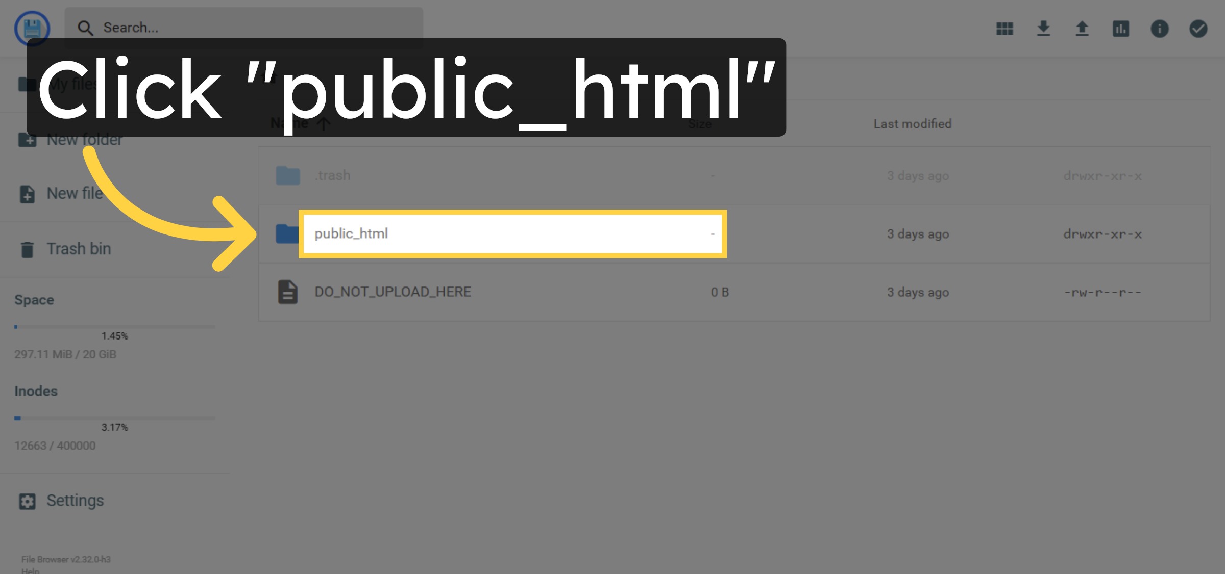Open Public HTML Folder