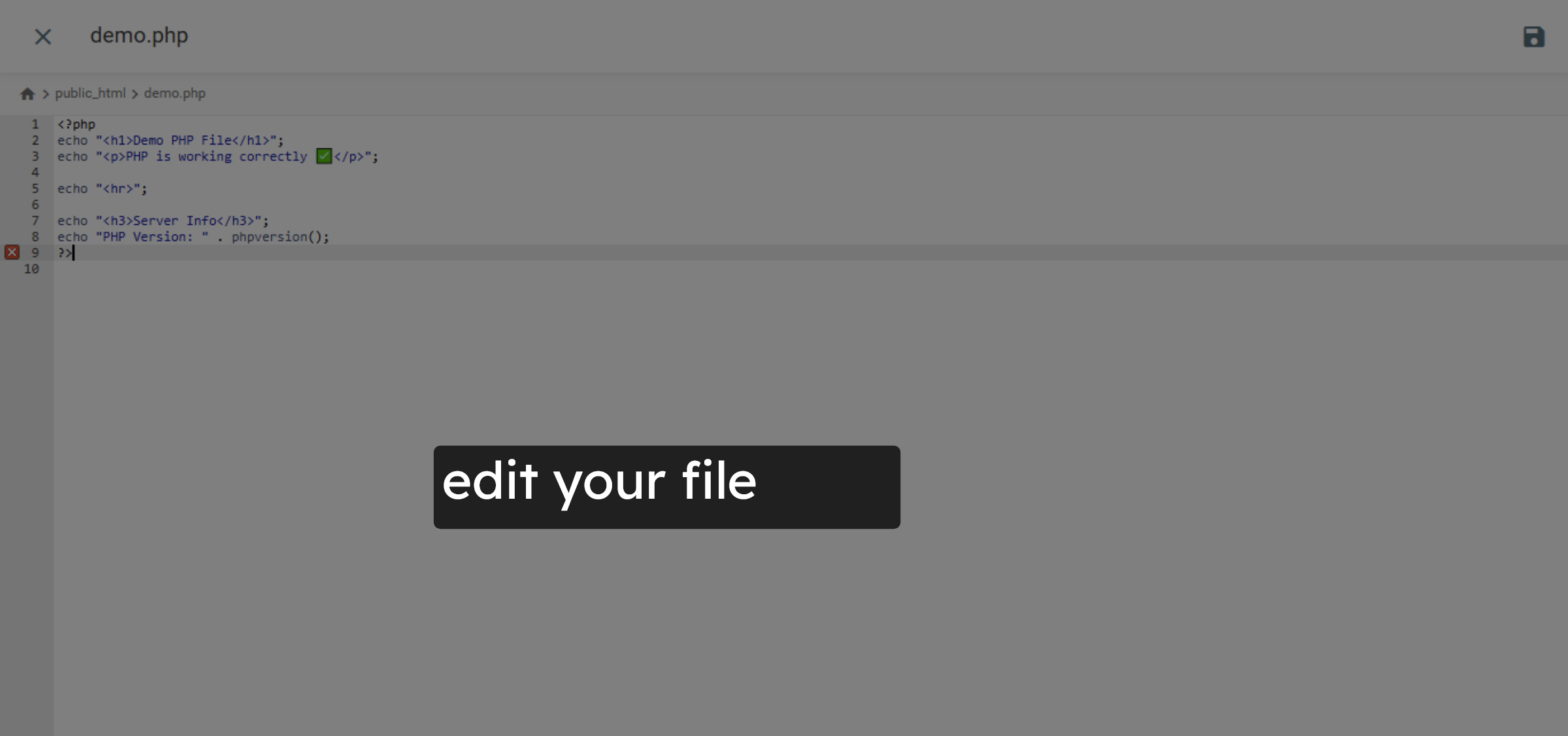 Edit your file