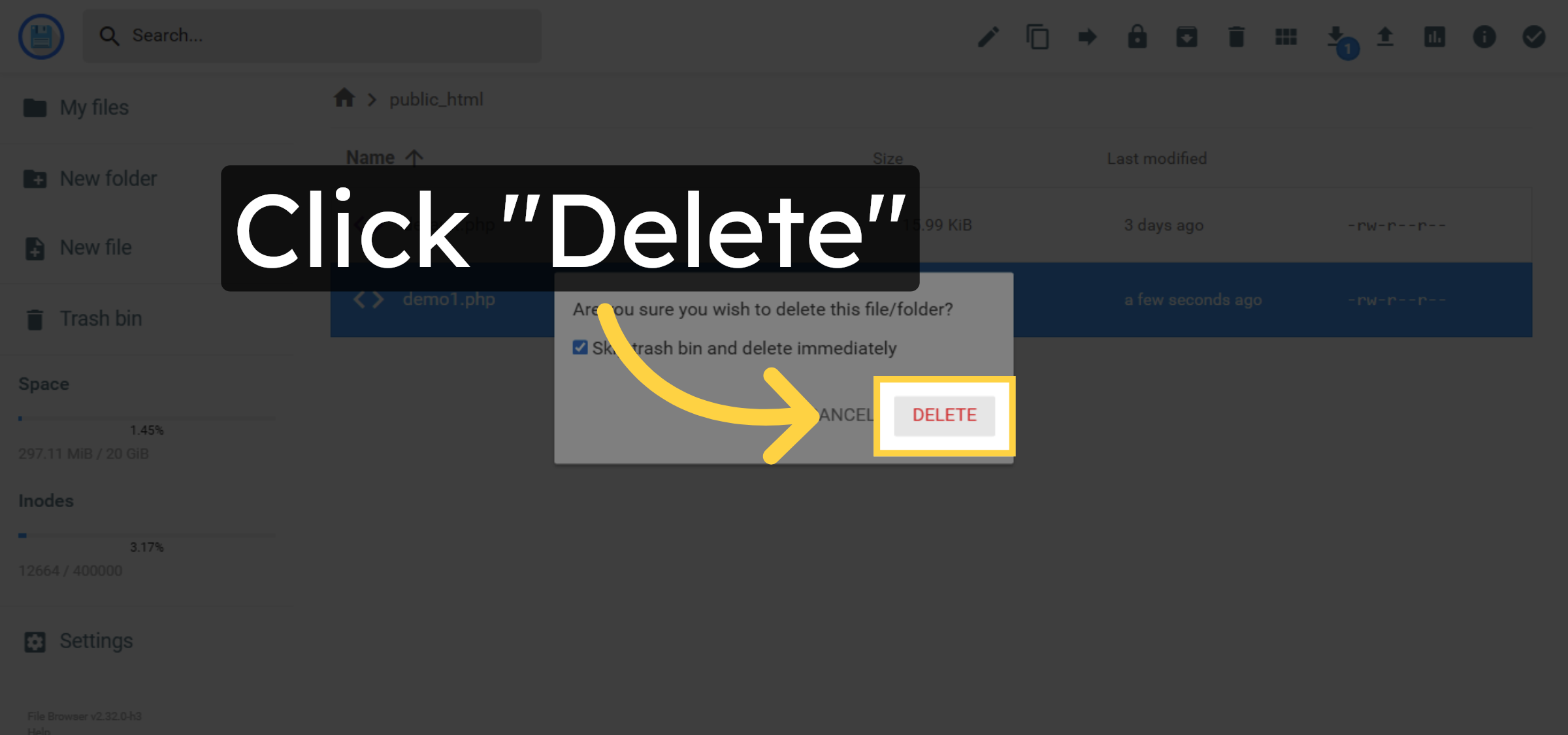 Confirm File Deletion
