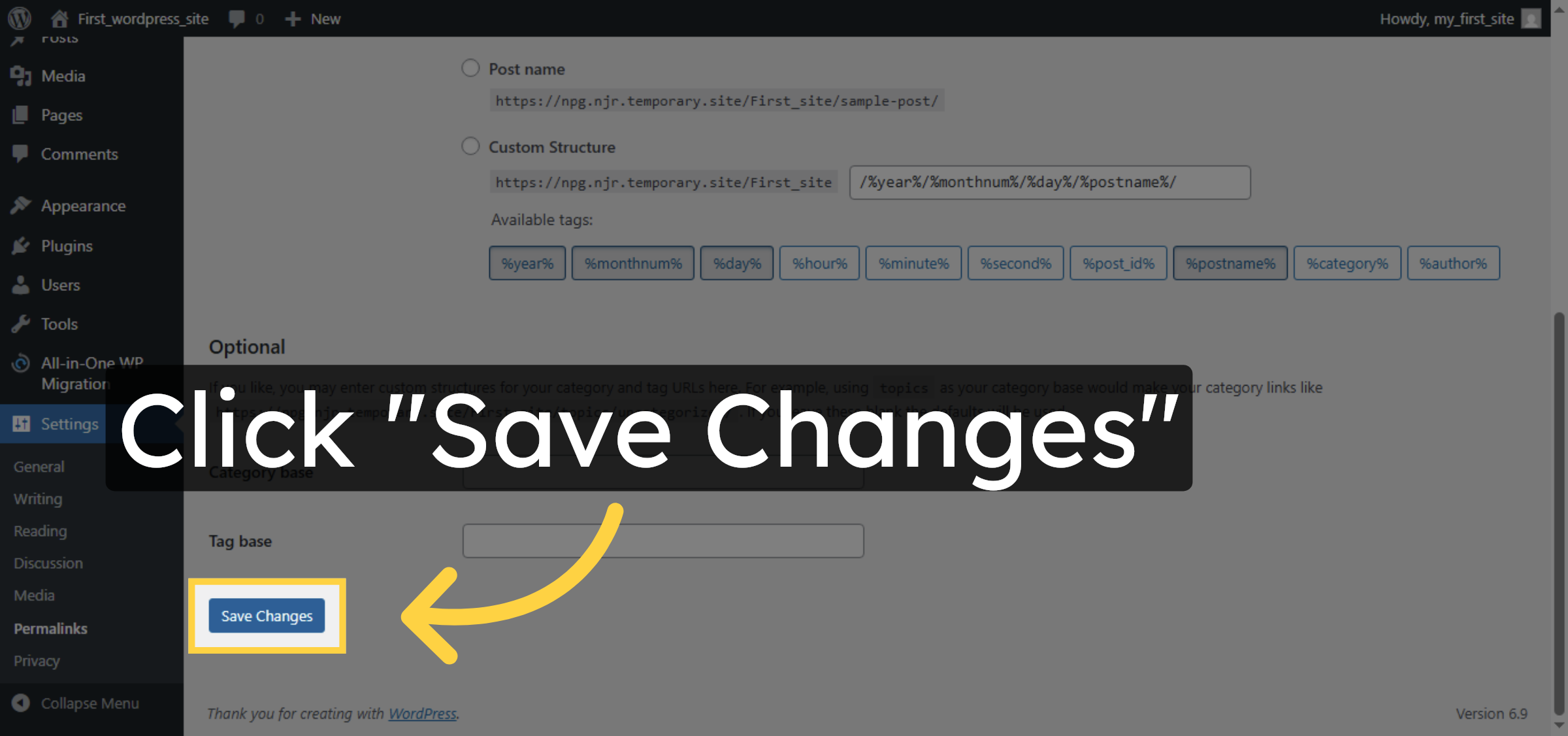 Save Permalink Changes