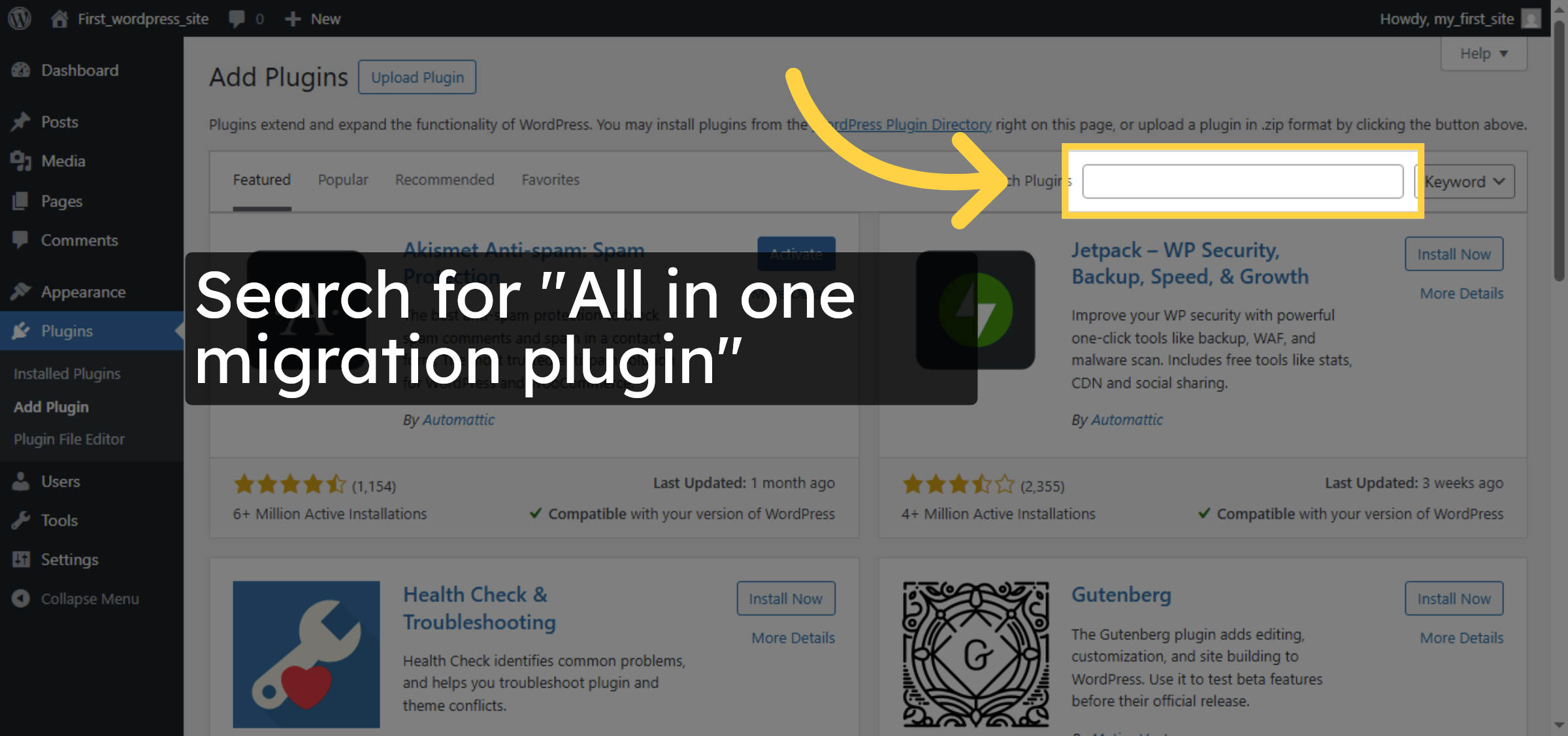 Search For Migration Plugin