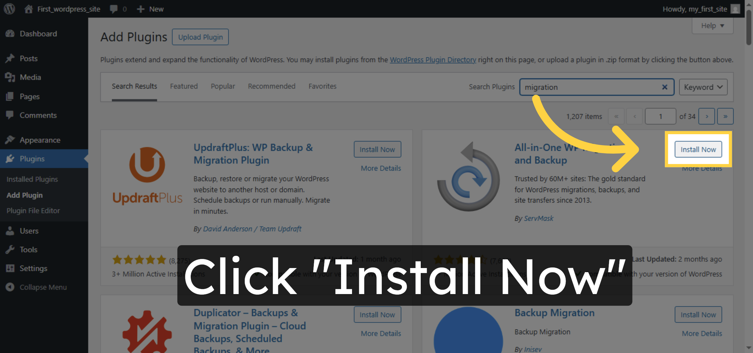 Install Migration Plugin