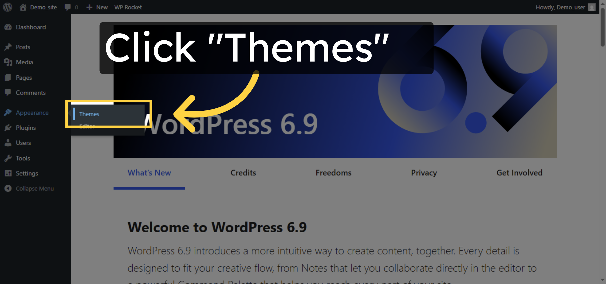 Open Themes Section