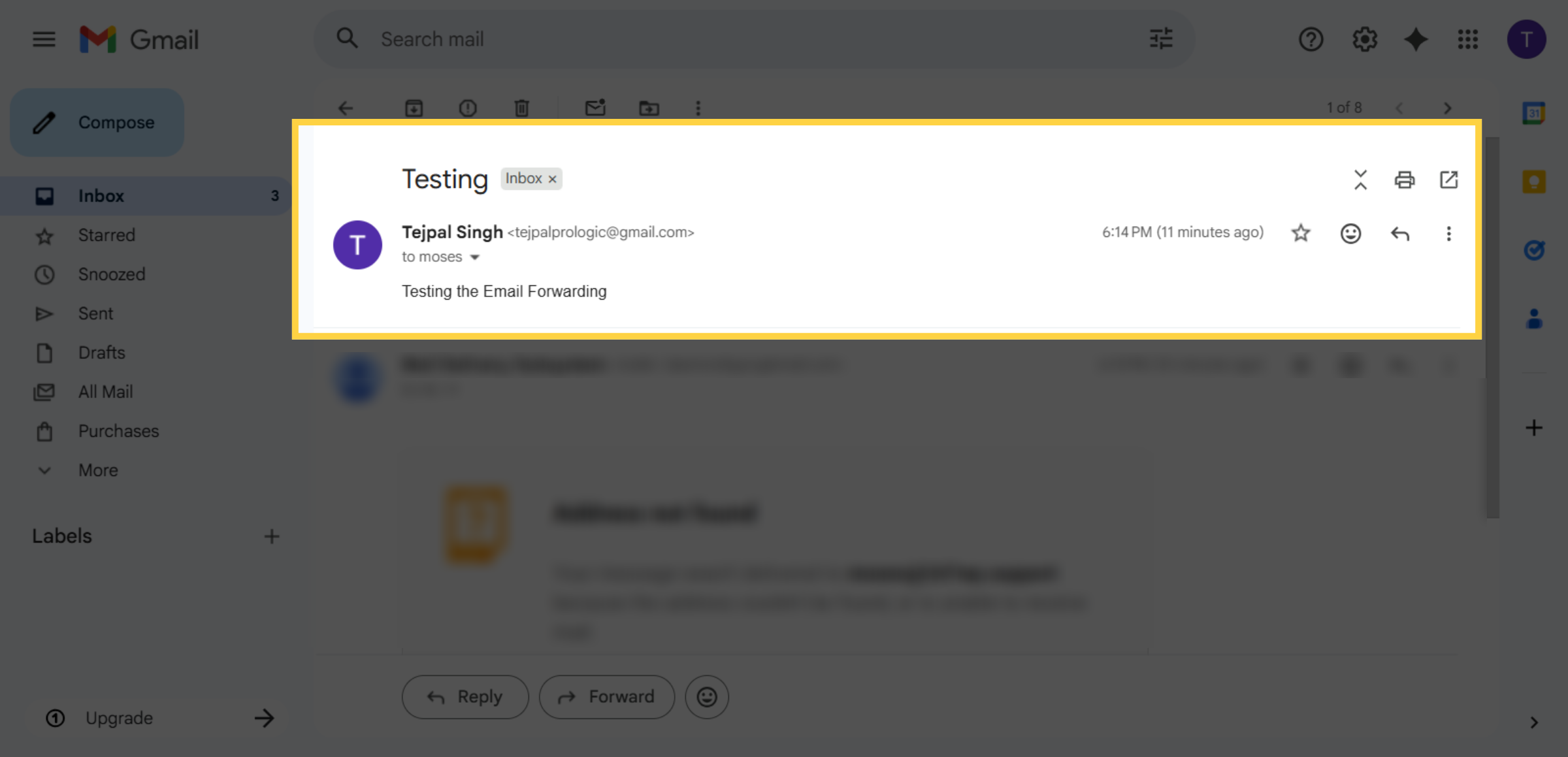 Email Forwarding Verified