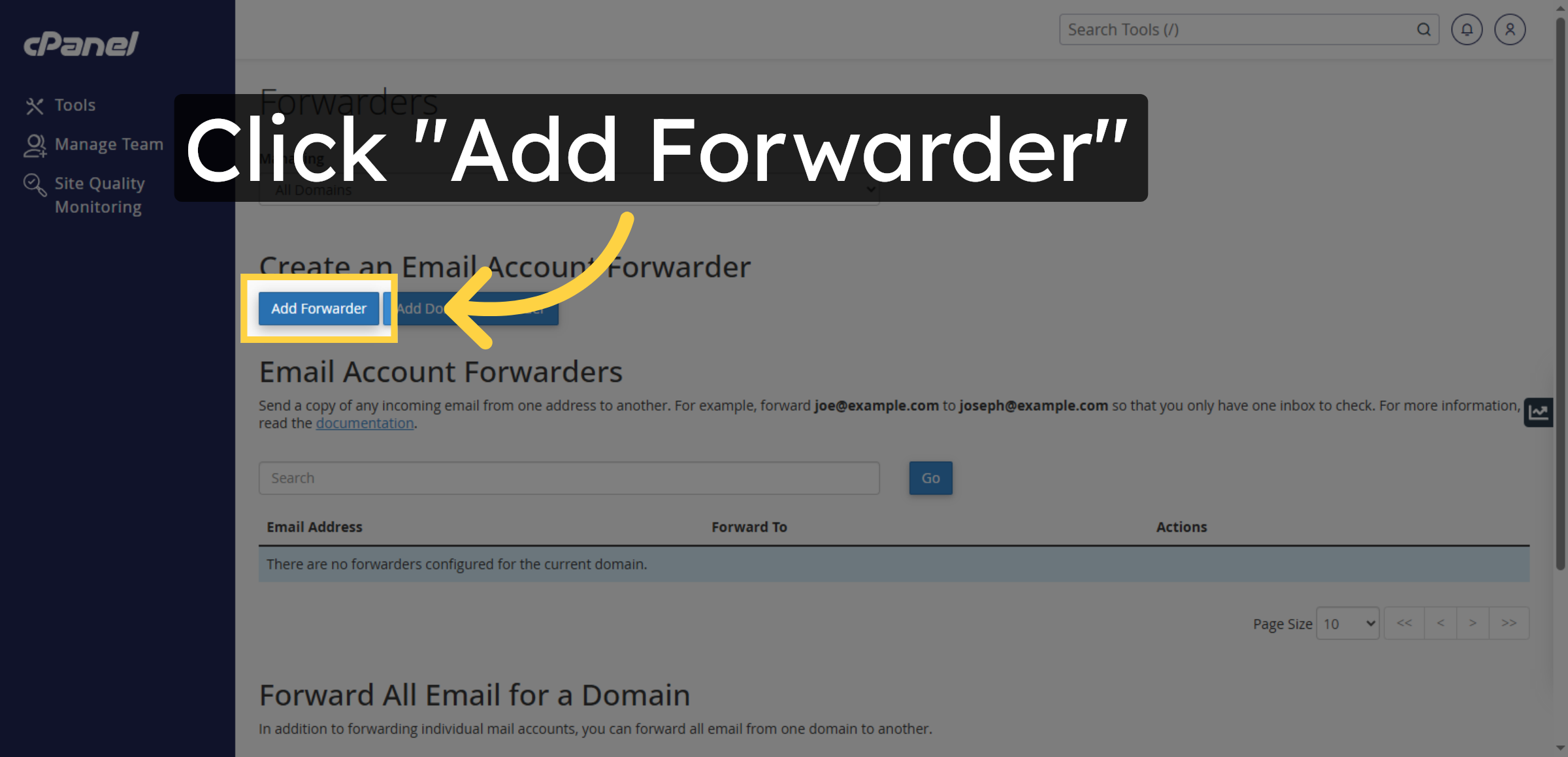 Add New Forwarder