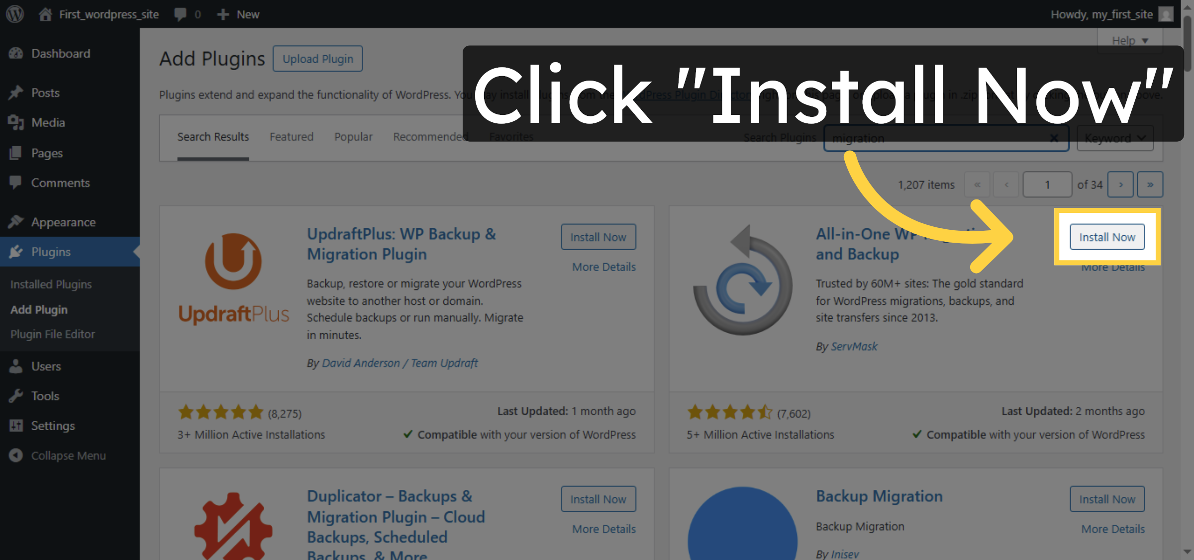 Install Migration Plugin