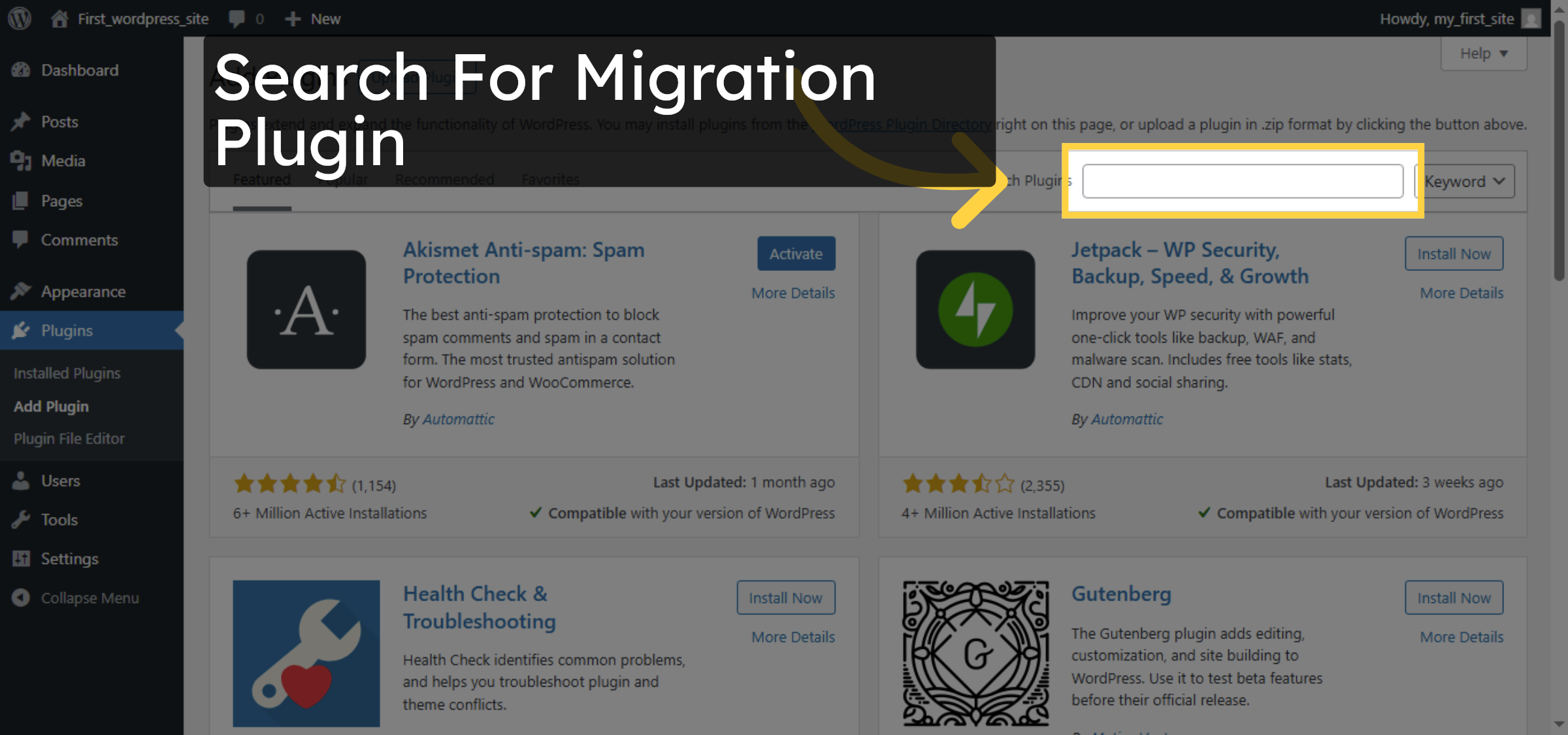 Search For Migration Plugin