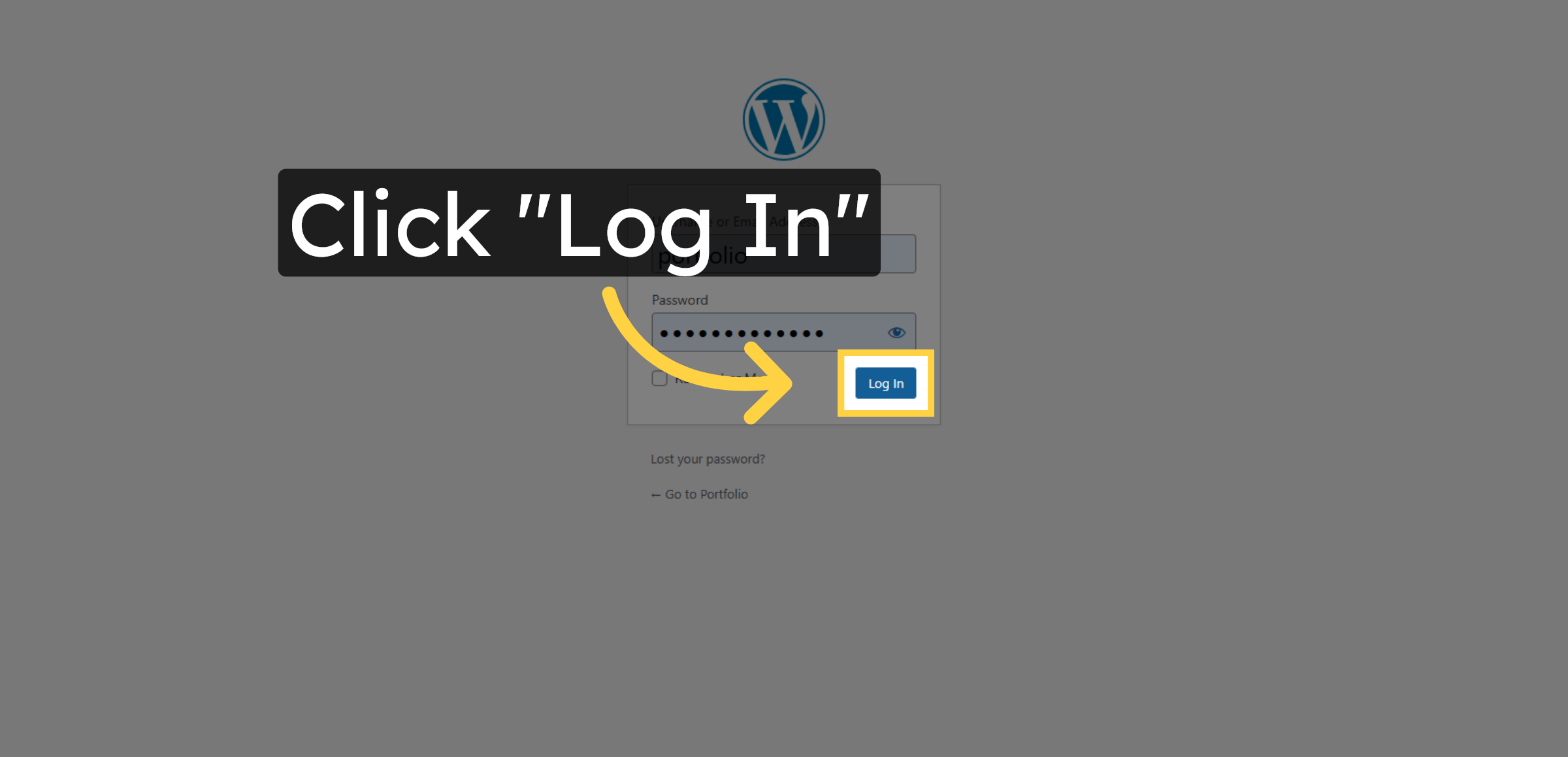 Log In to WordPress Dashboard