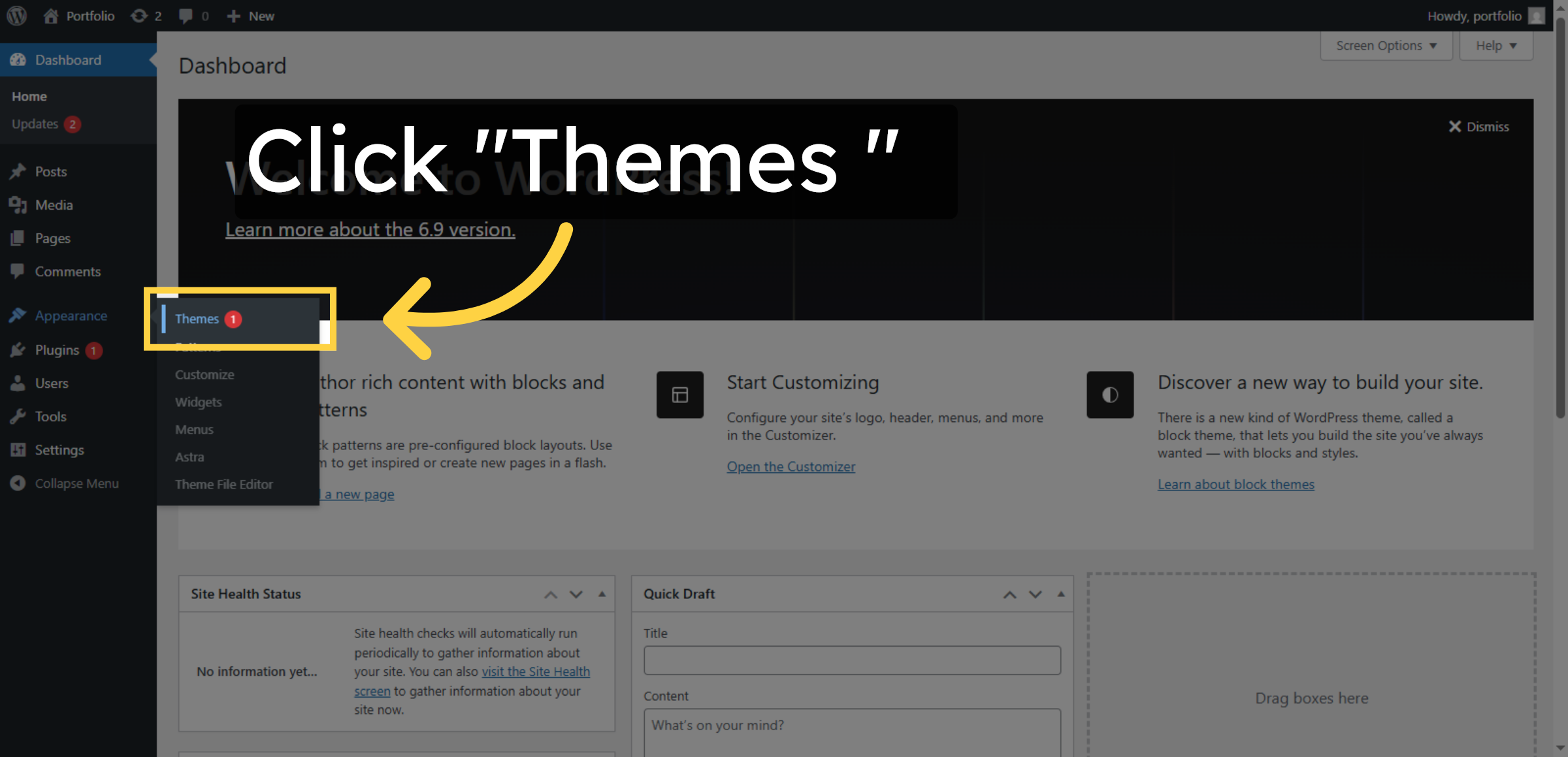 Select Themes Option
