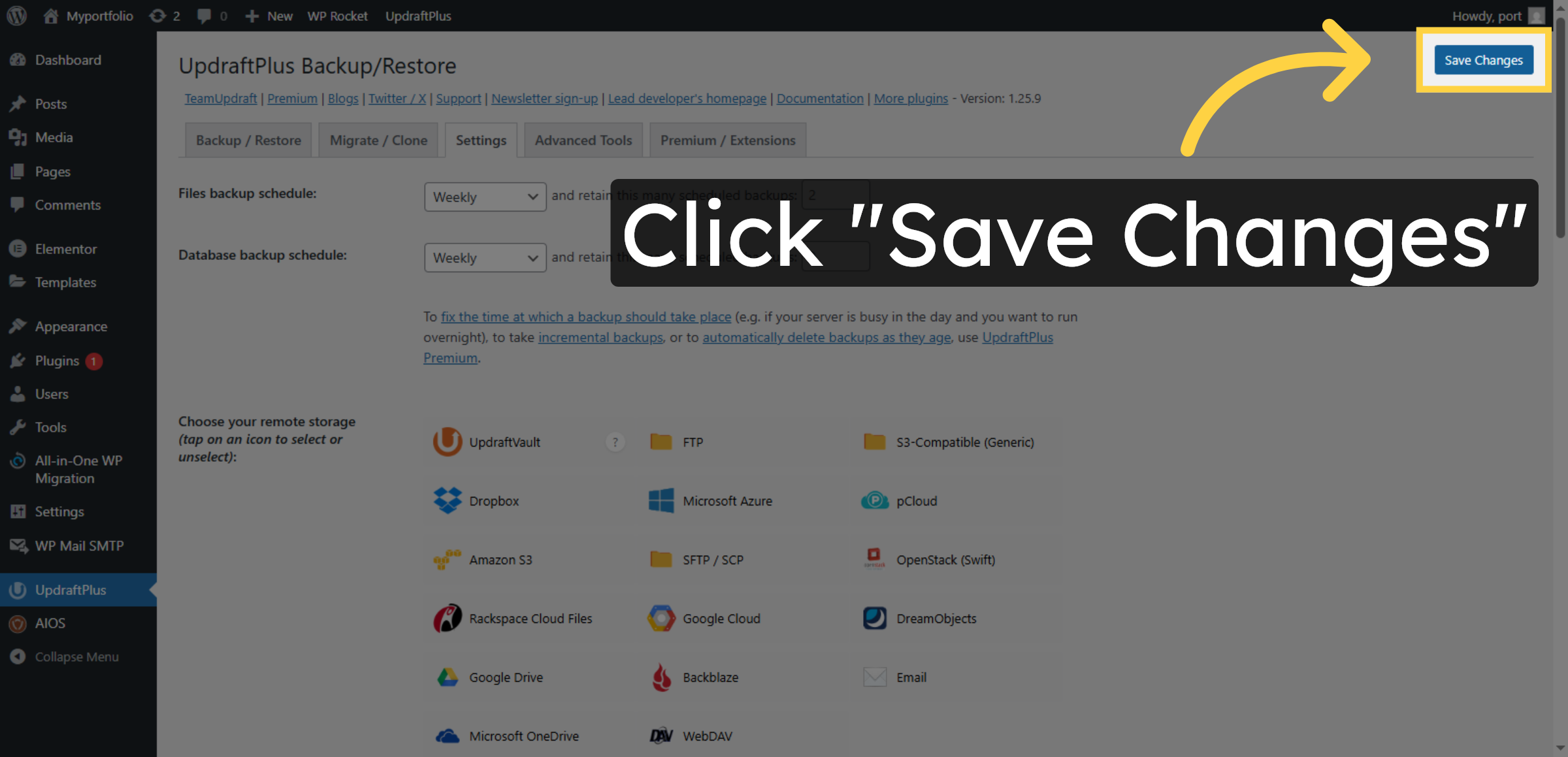 Save Backup Settings