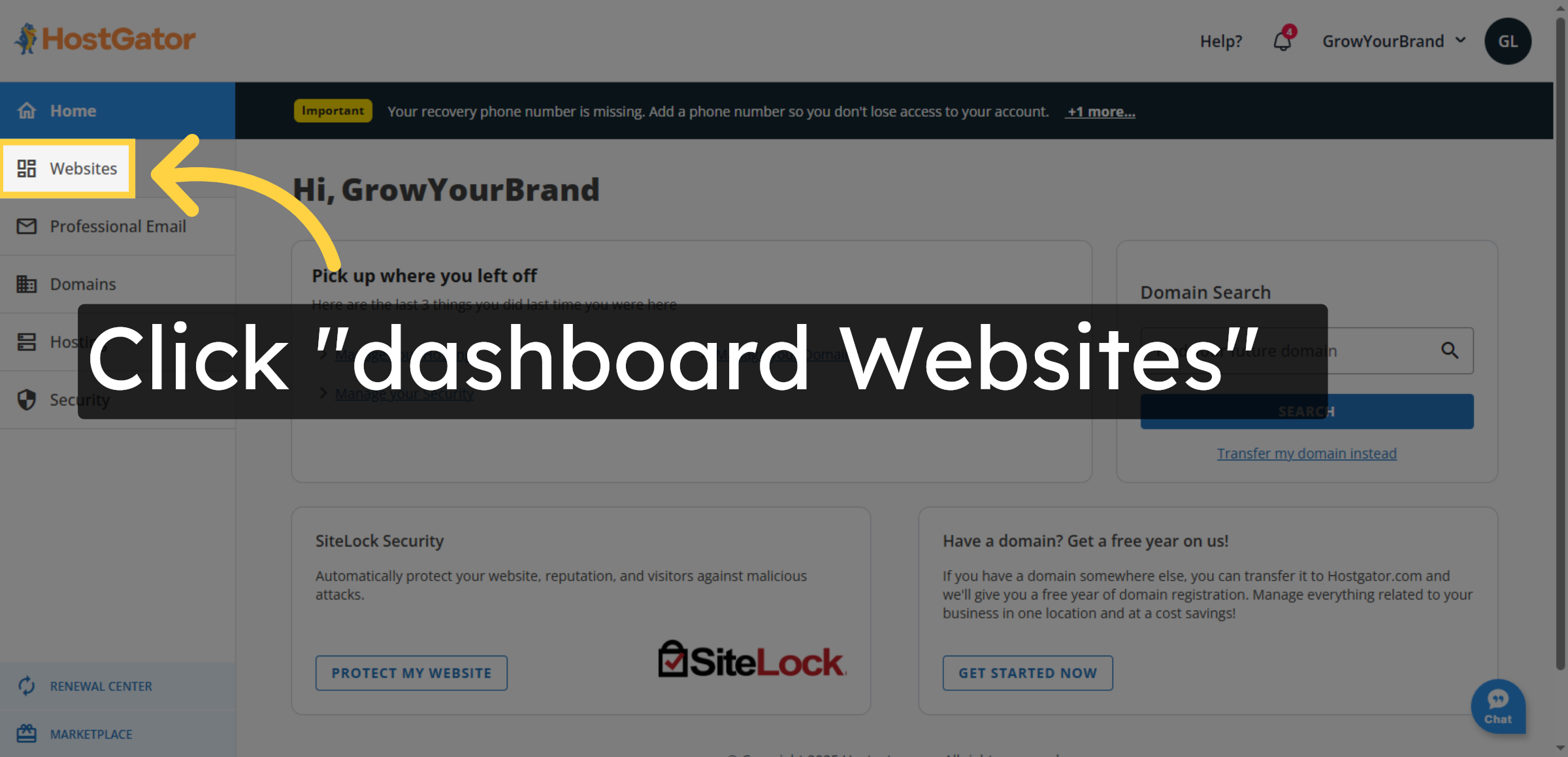Access Dashboard Websites