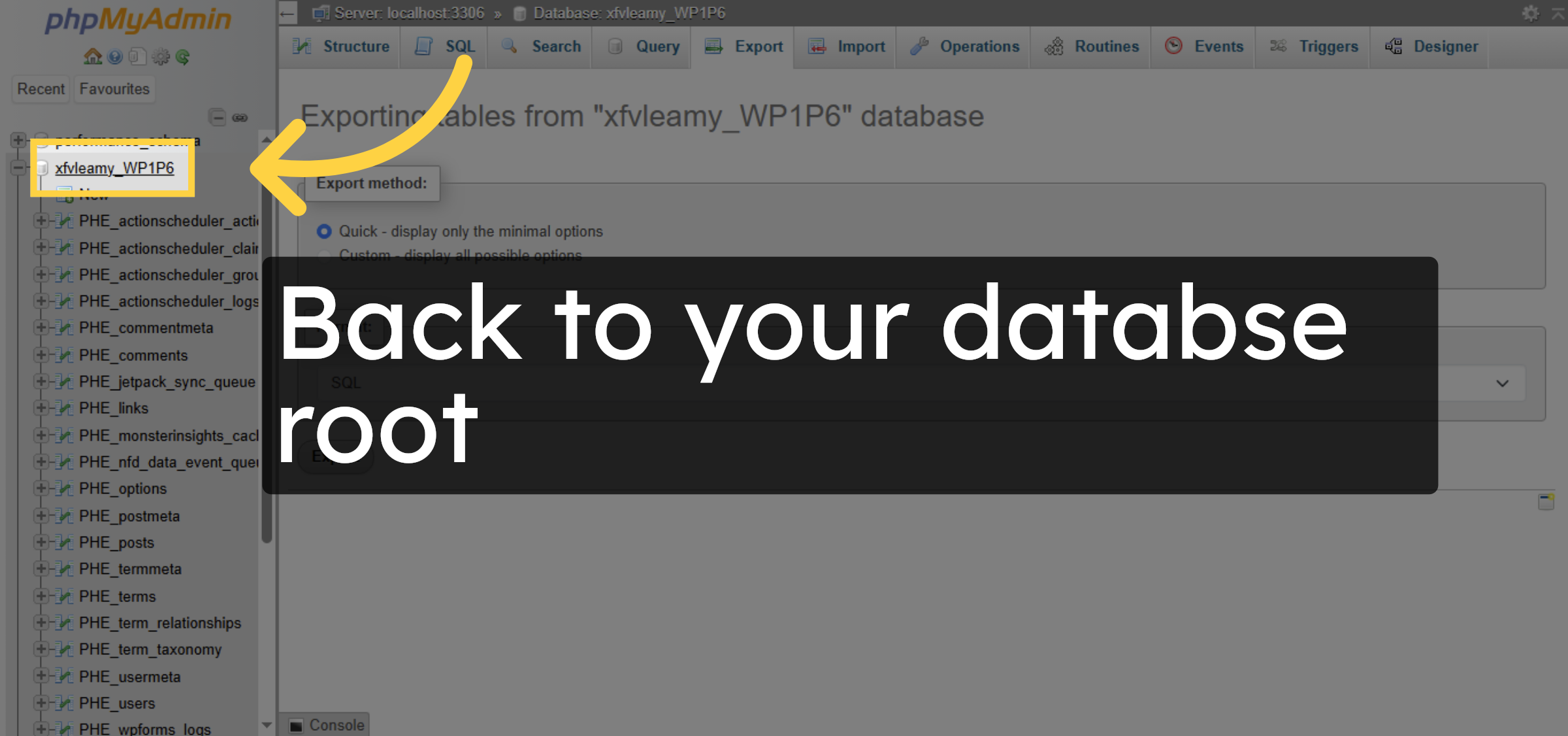 Return to Database Tables
