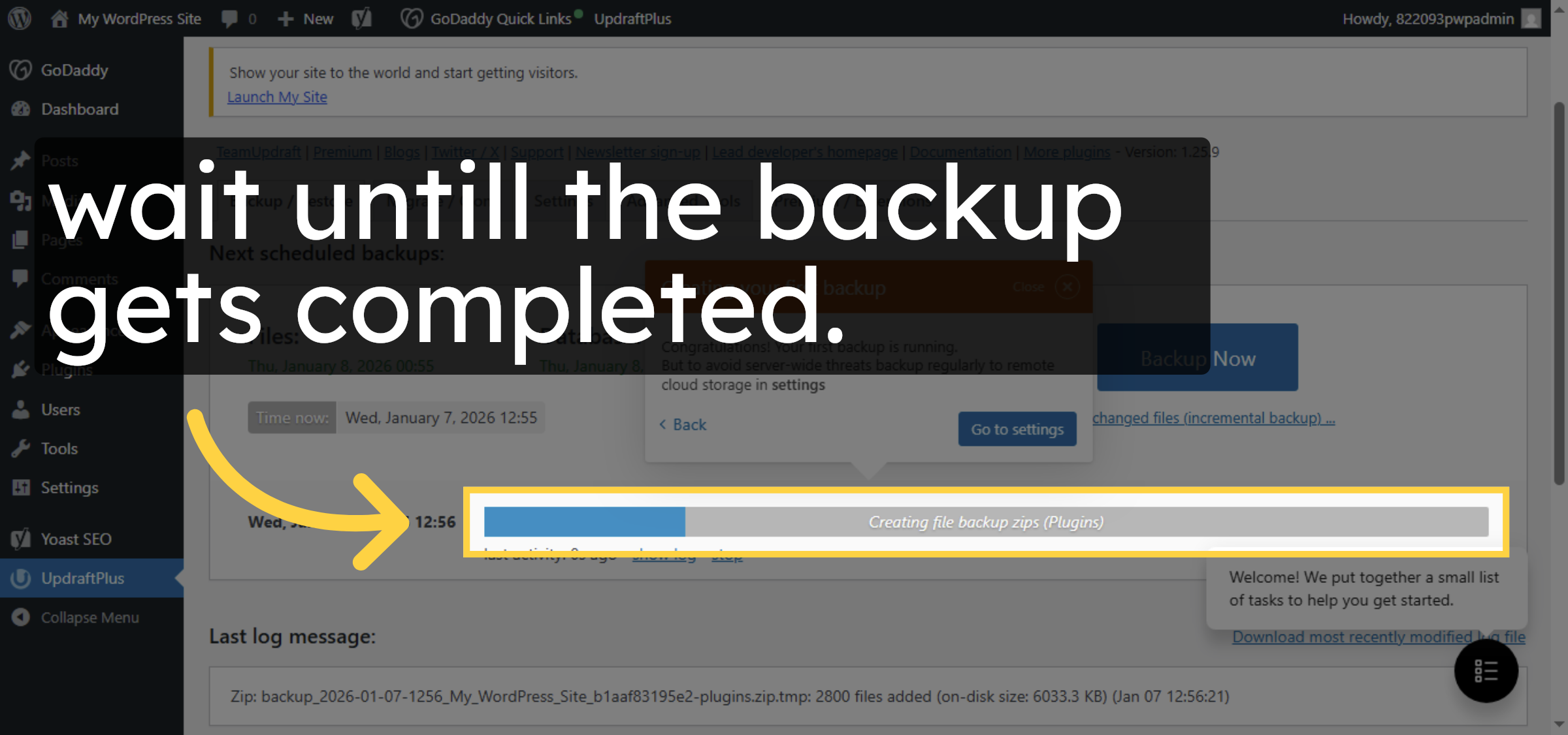 Monitor Backup Progress