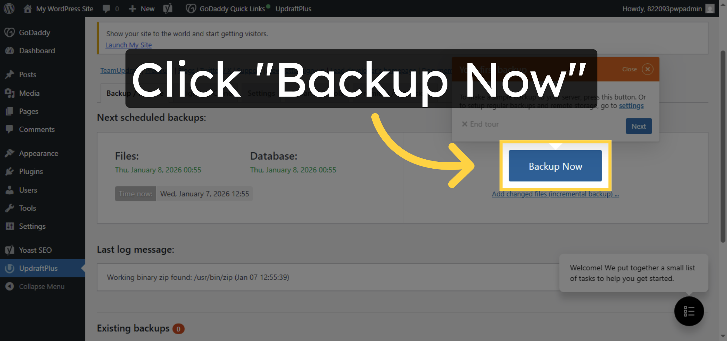 Initiate Manual Backup
