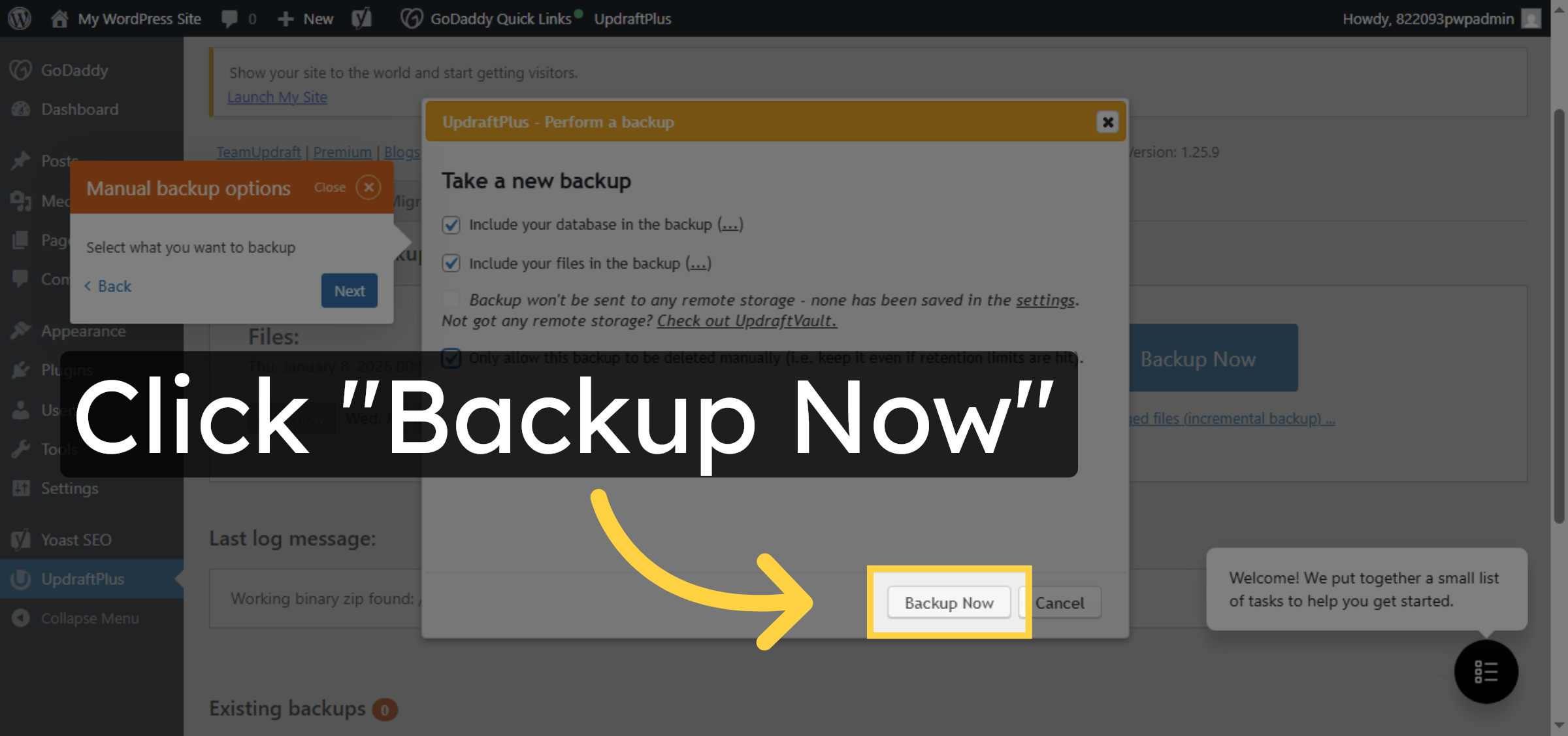 Start Backup Process