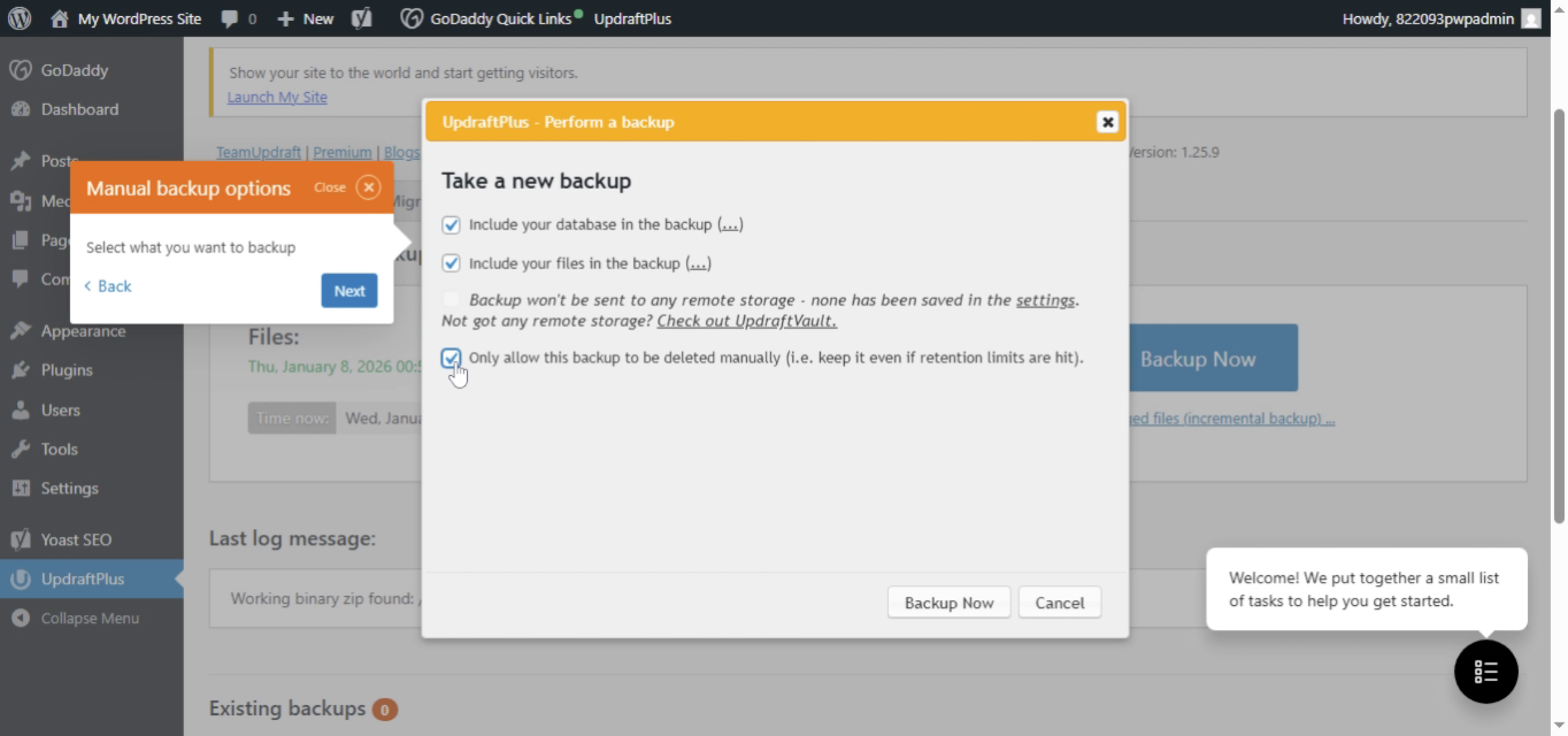 Confirm Retention Setting