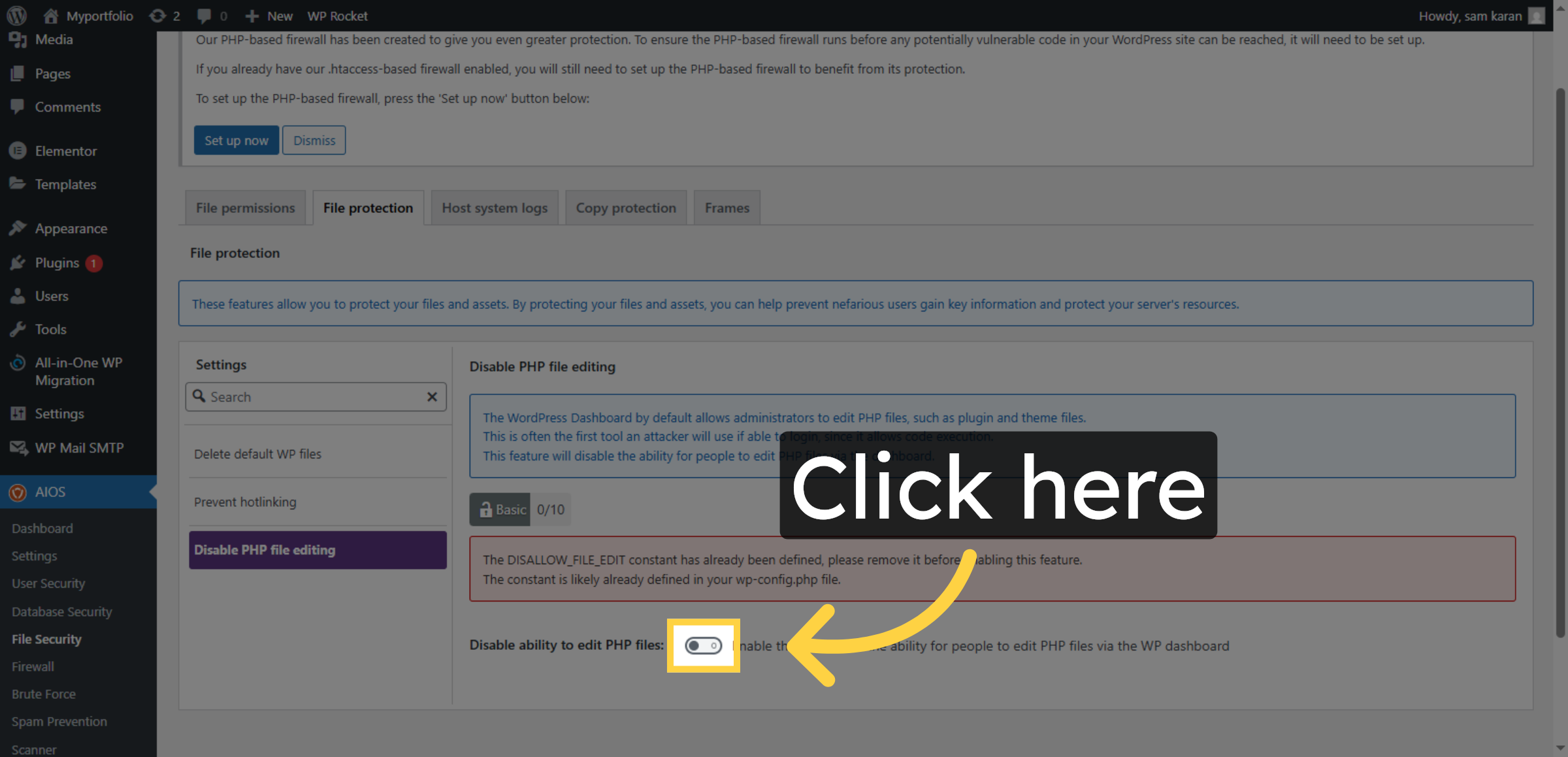Enable File Protection