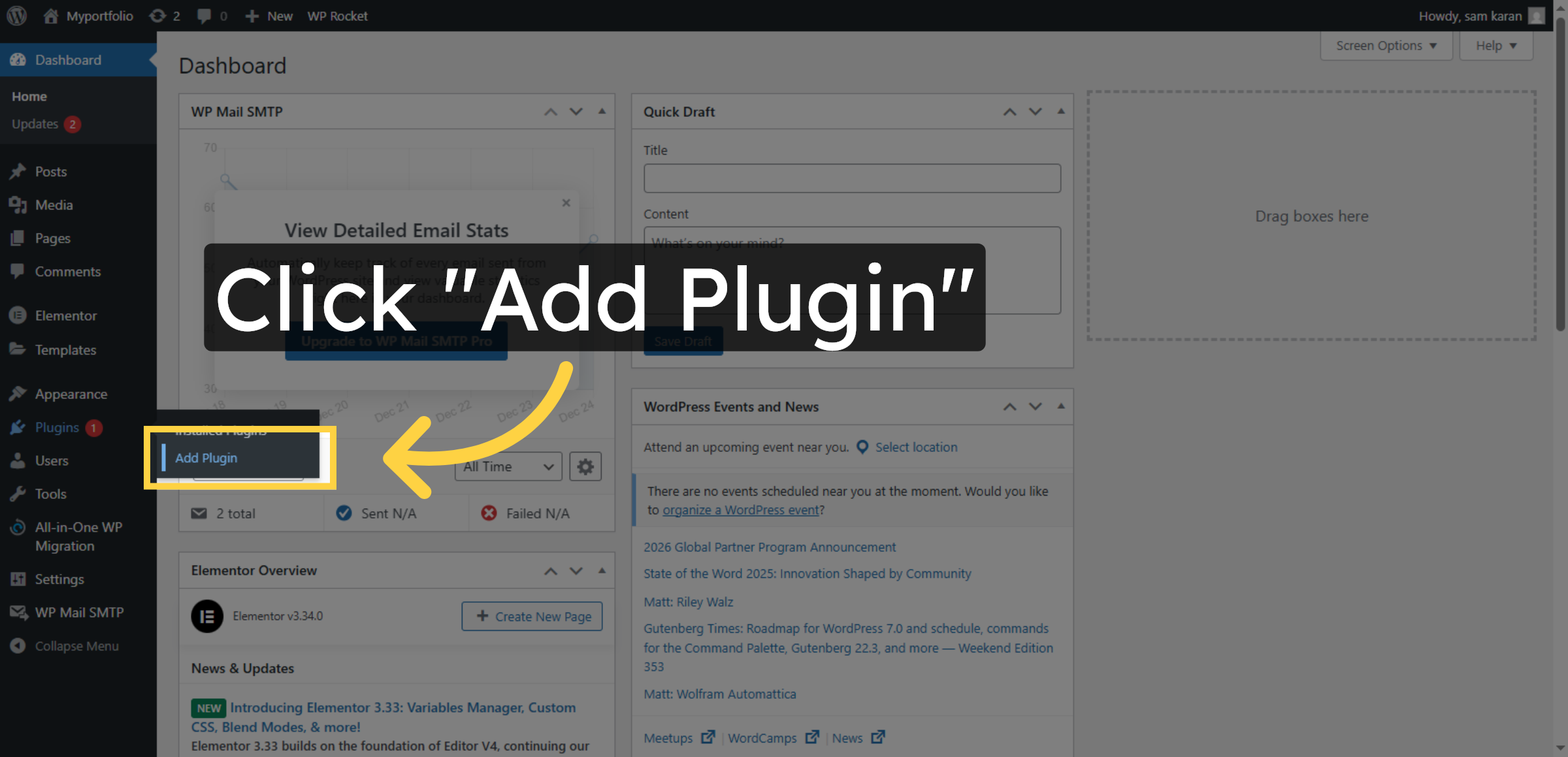 Open Add Plugin Page