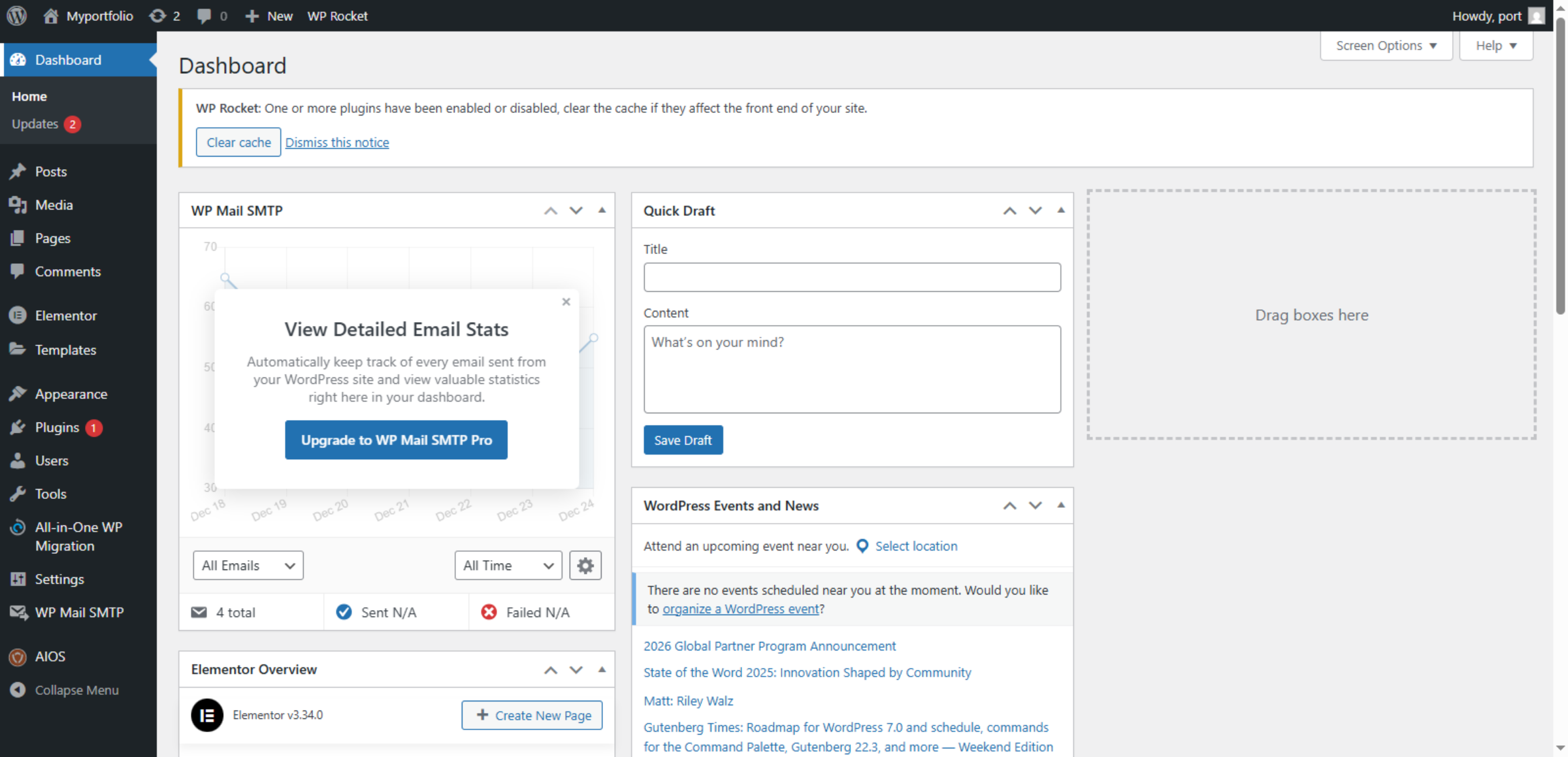 WordPress Admin Dashboard