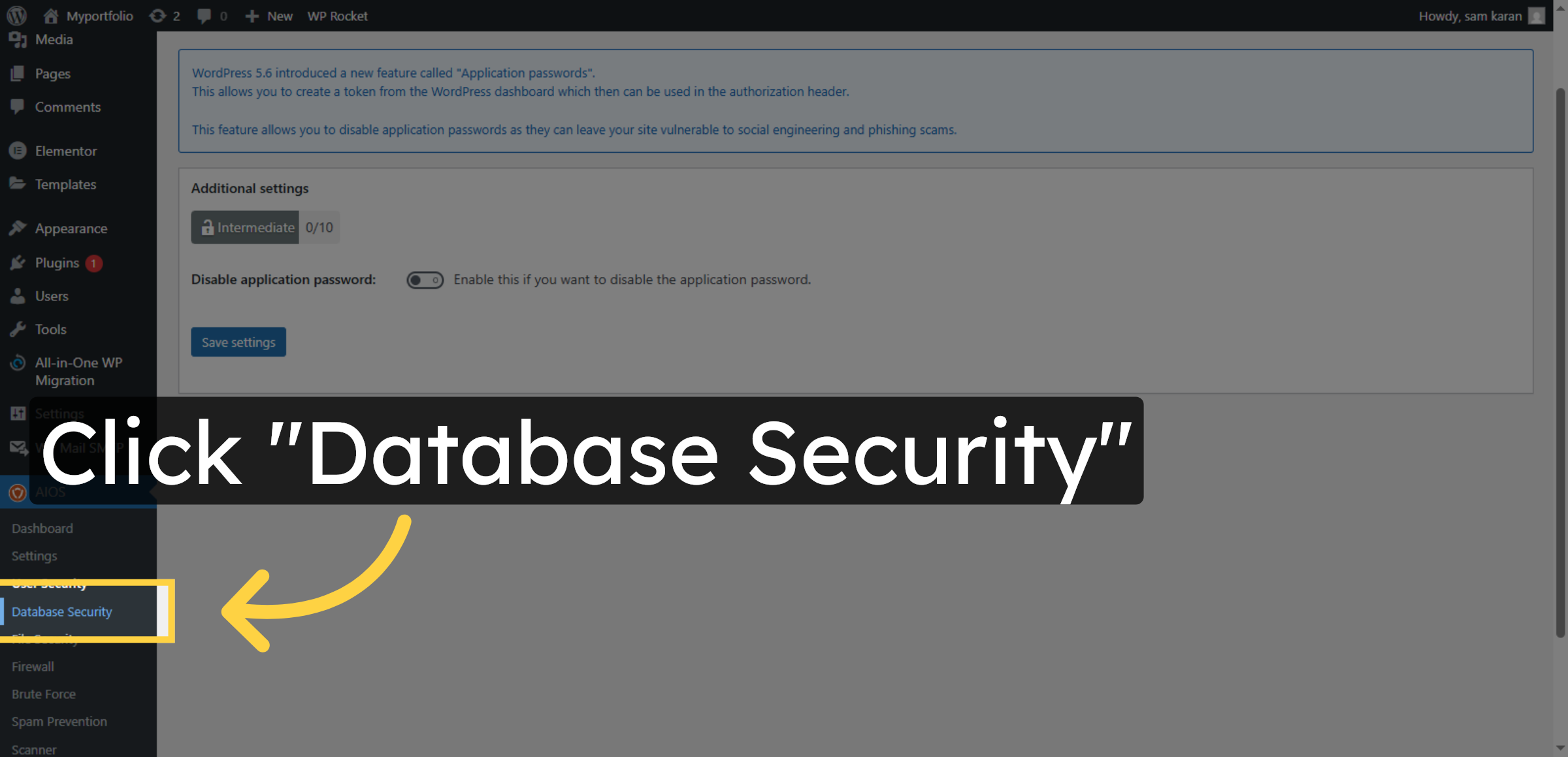 Select Database Security