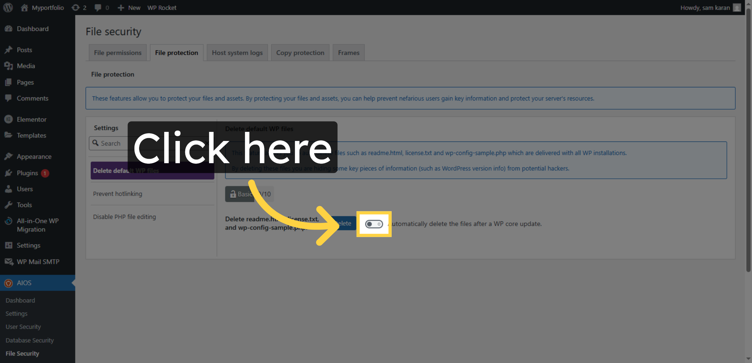 Enable File Protection