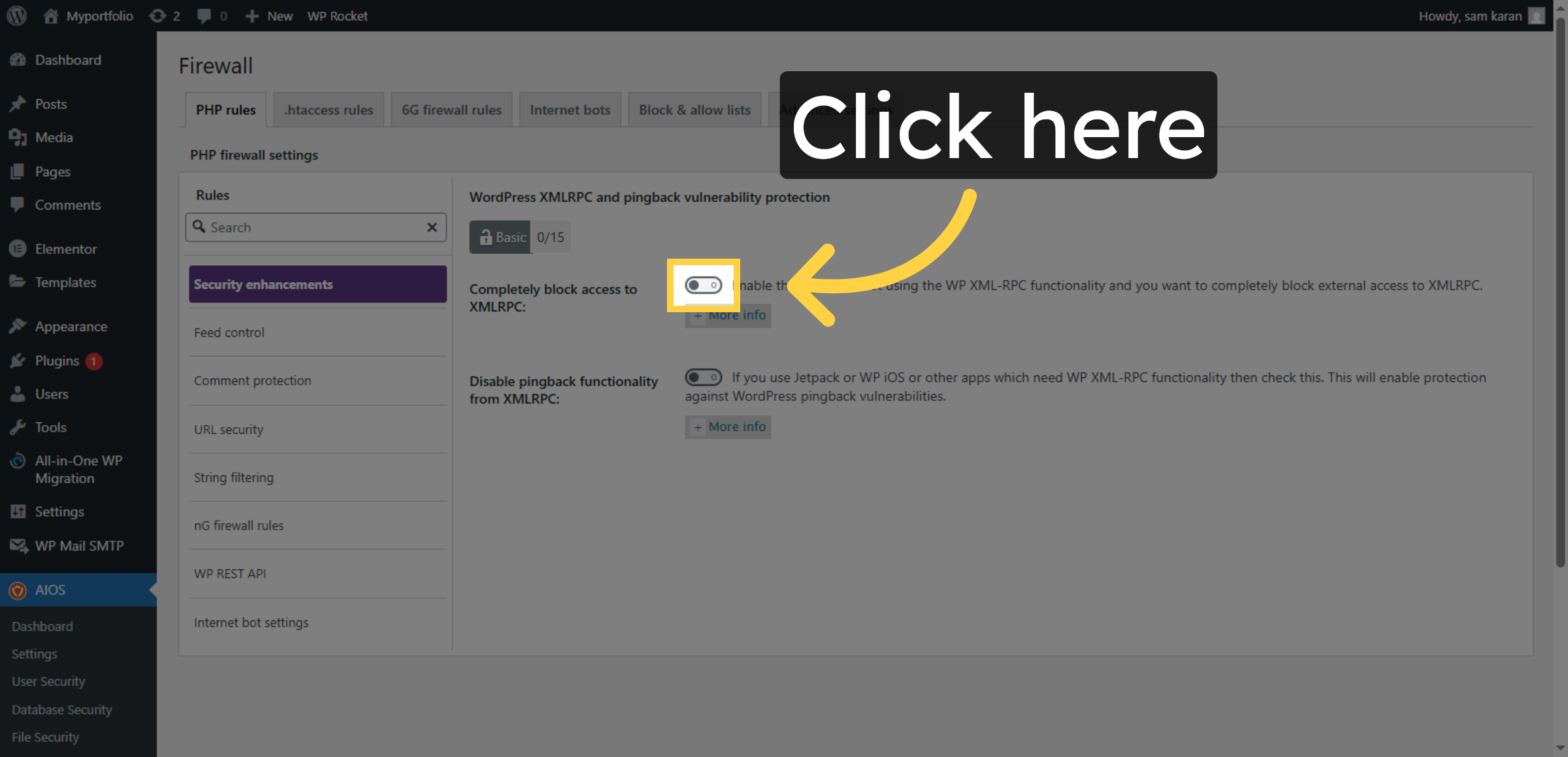 Enable Firewall Feature