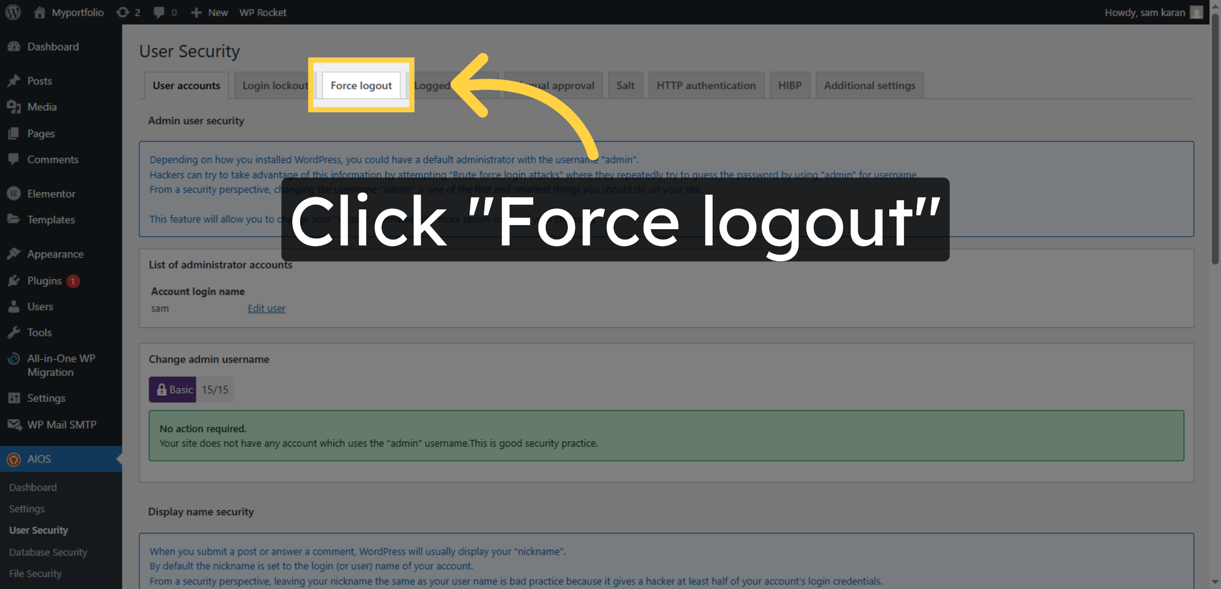 Force User Logout