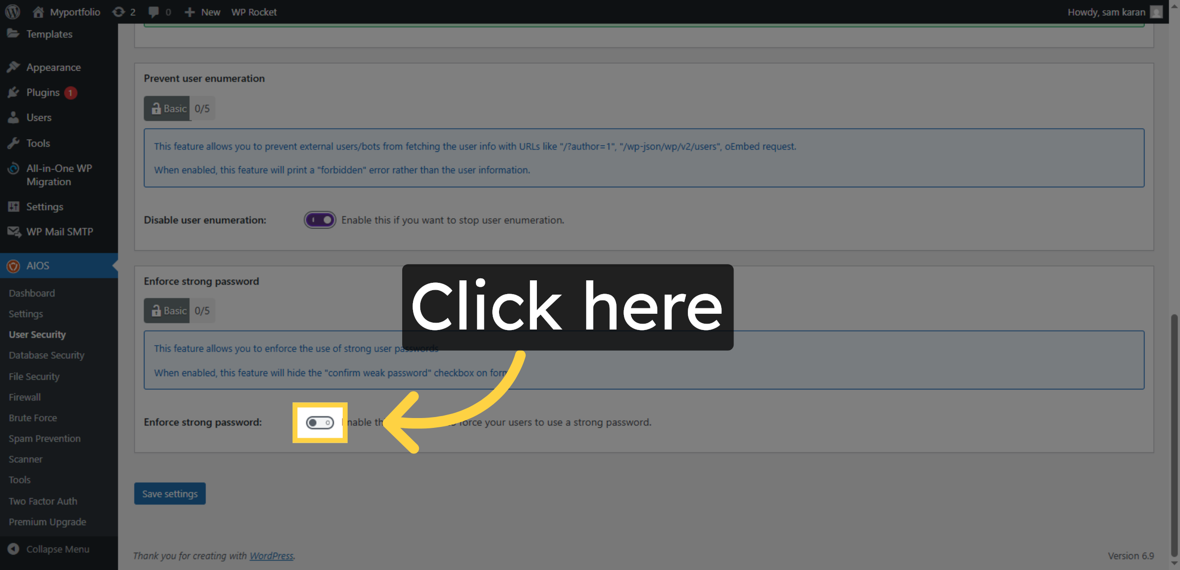 Enable Strong Password Enforcement