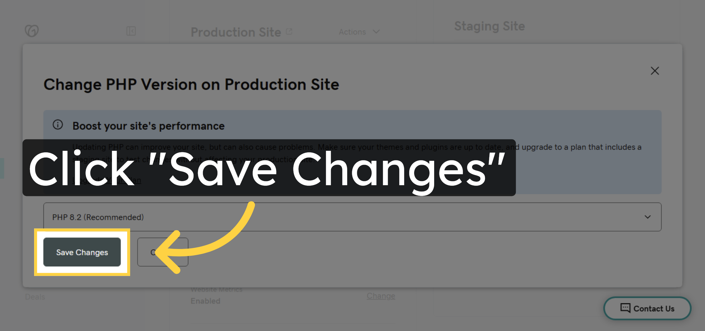 Save Hosting Changes